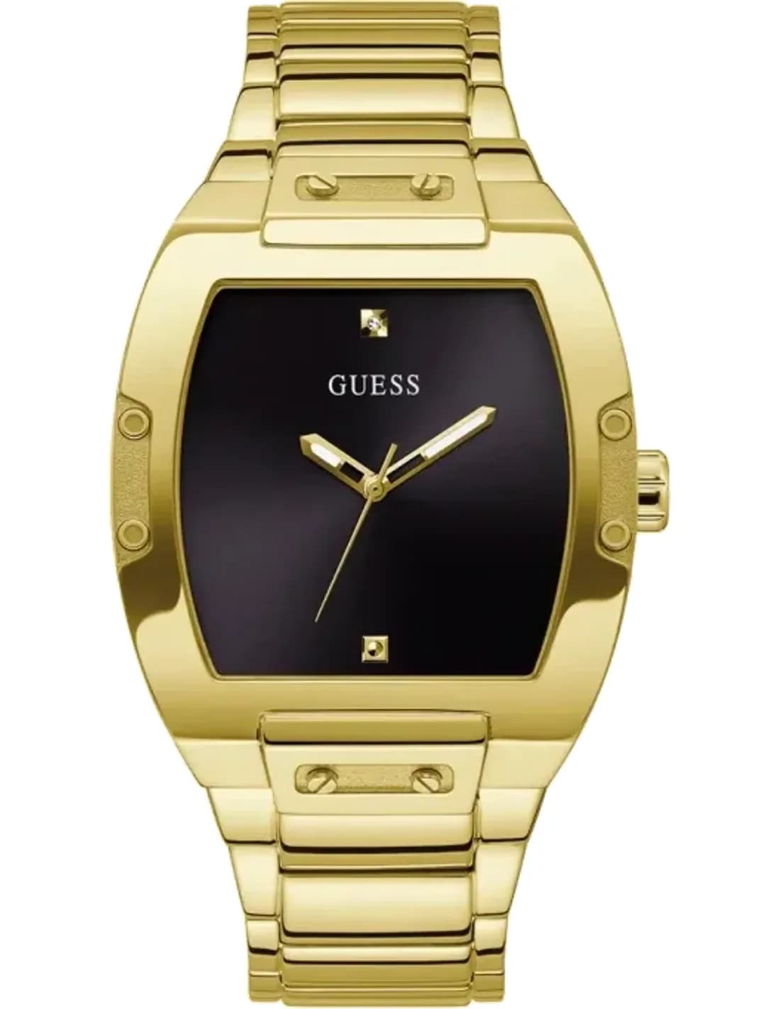Montre Homme Guess Phoenix GW0387G2 bracelet doré en acier cadran noir