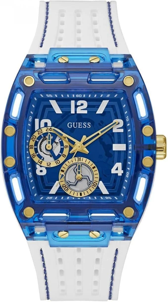 Guess Phoenix GW0499G6 Men's Watch Blue Dial Silicone Strap