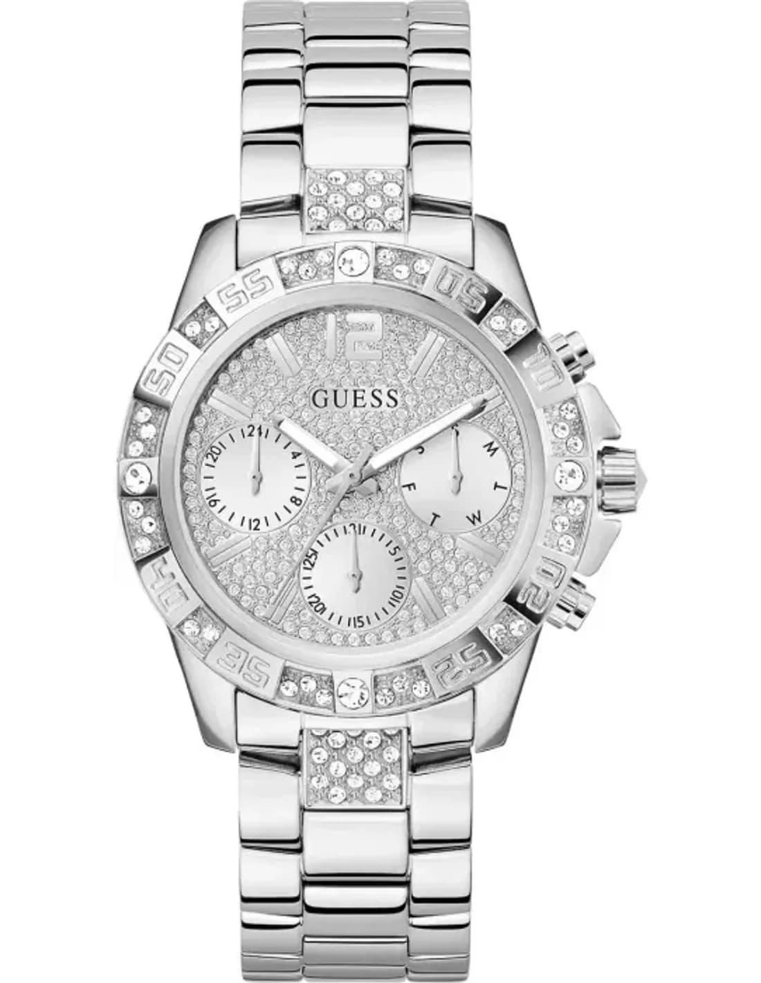 Women's Watch Guess Majesty GW0771L1 Silver Stainless Steel with Sparkling Crystals
