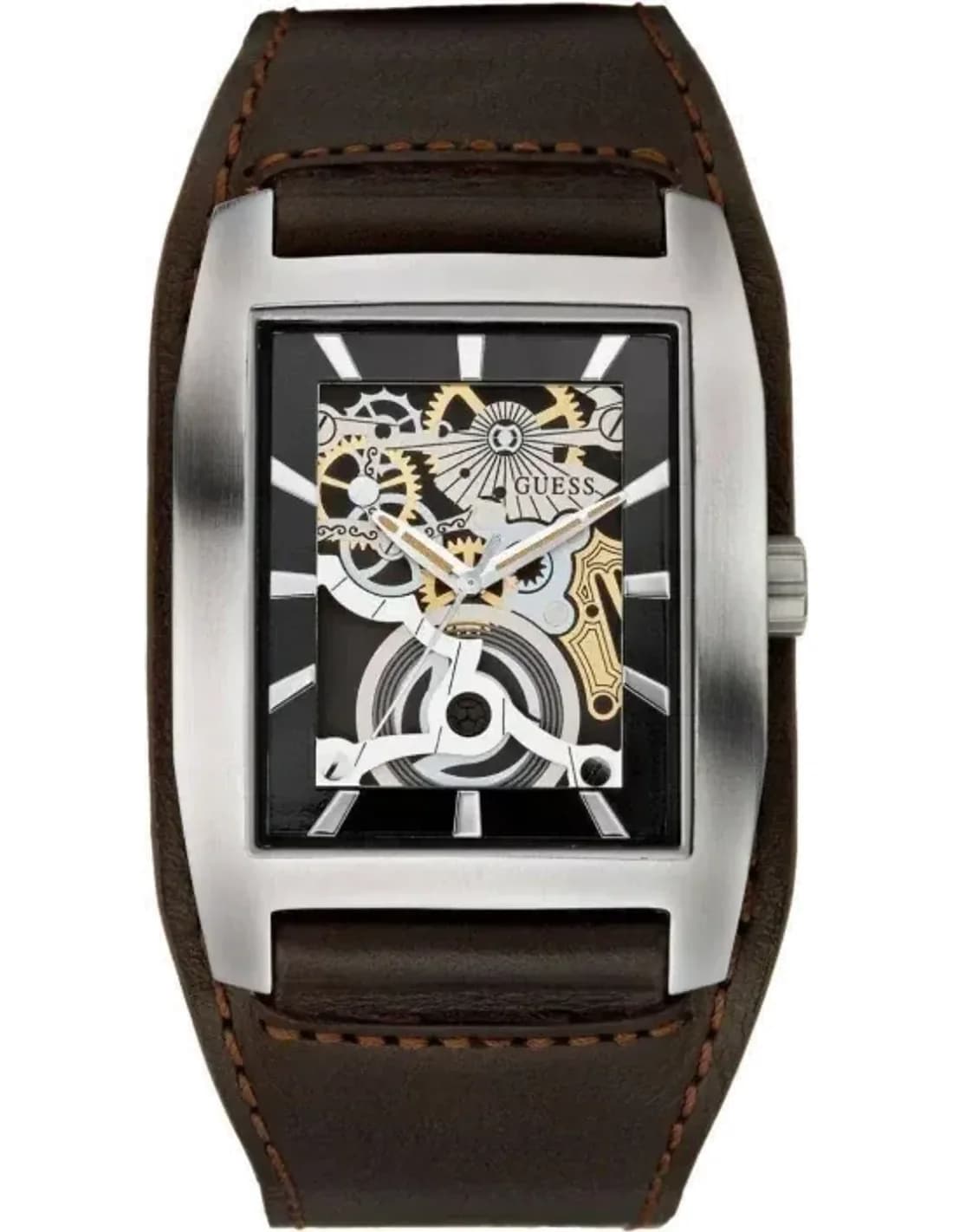 Montre Homme Guess U10576G2 Bracelet de force en cuir brun