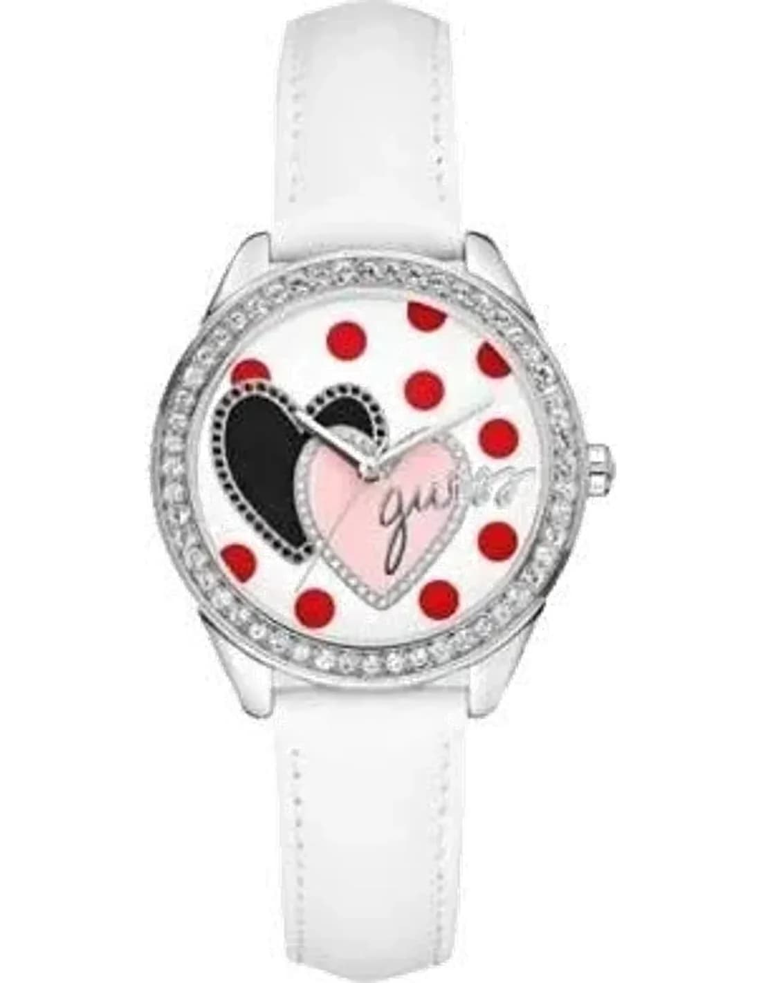 Montre Guess Femme Pop Romance Bracelet En Cuir Blanc