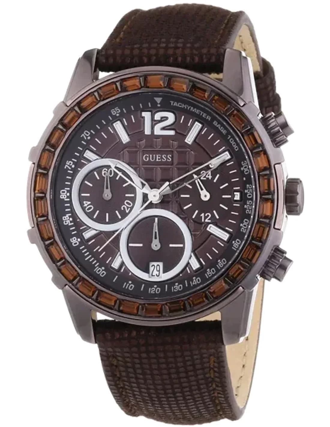 Montre Femme Guess W0017L4 Lady B Chronographe Marron & Strass