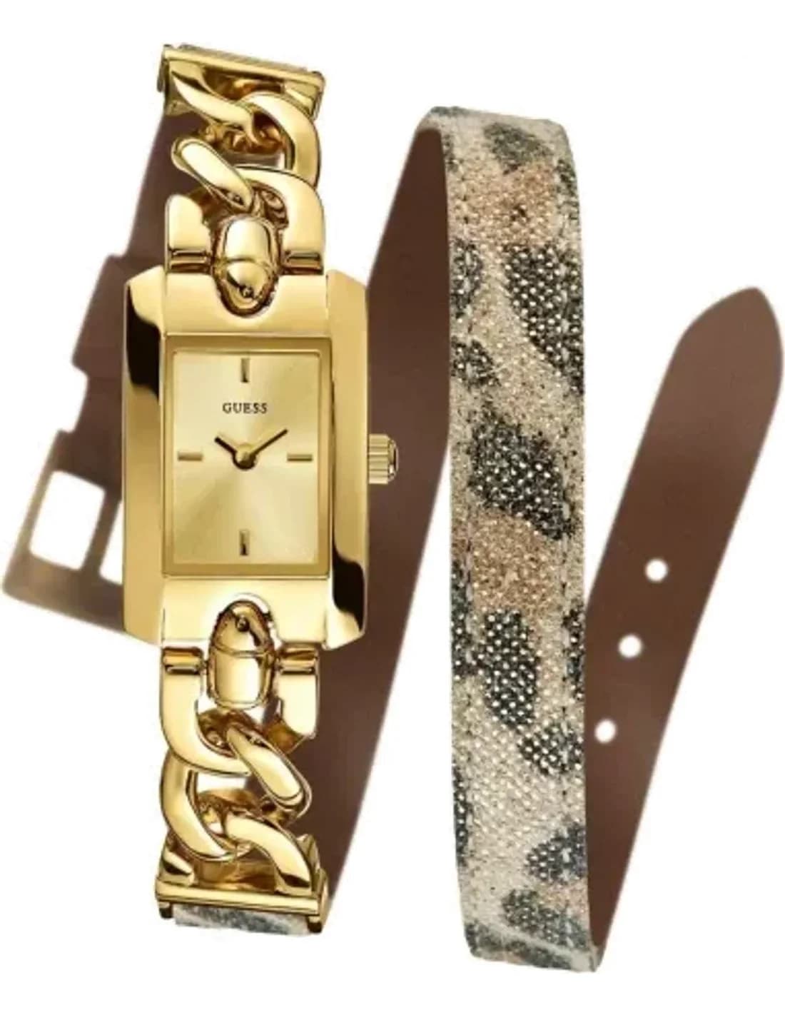 Montre Femme Guess W0053L2 Double Bracelet Léopard
