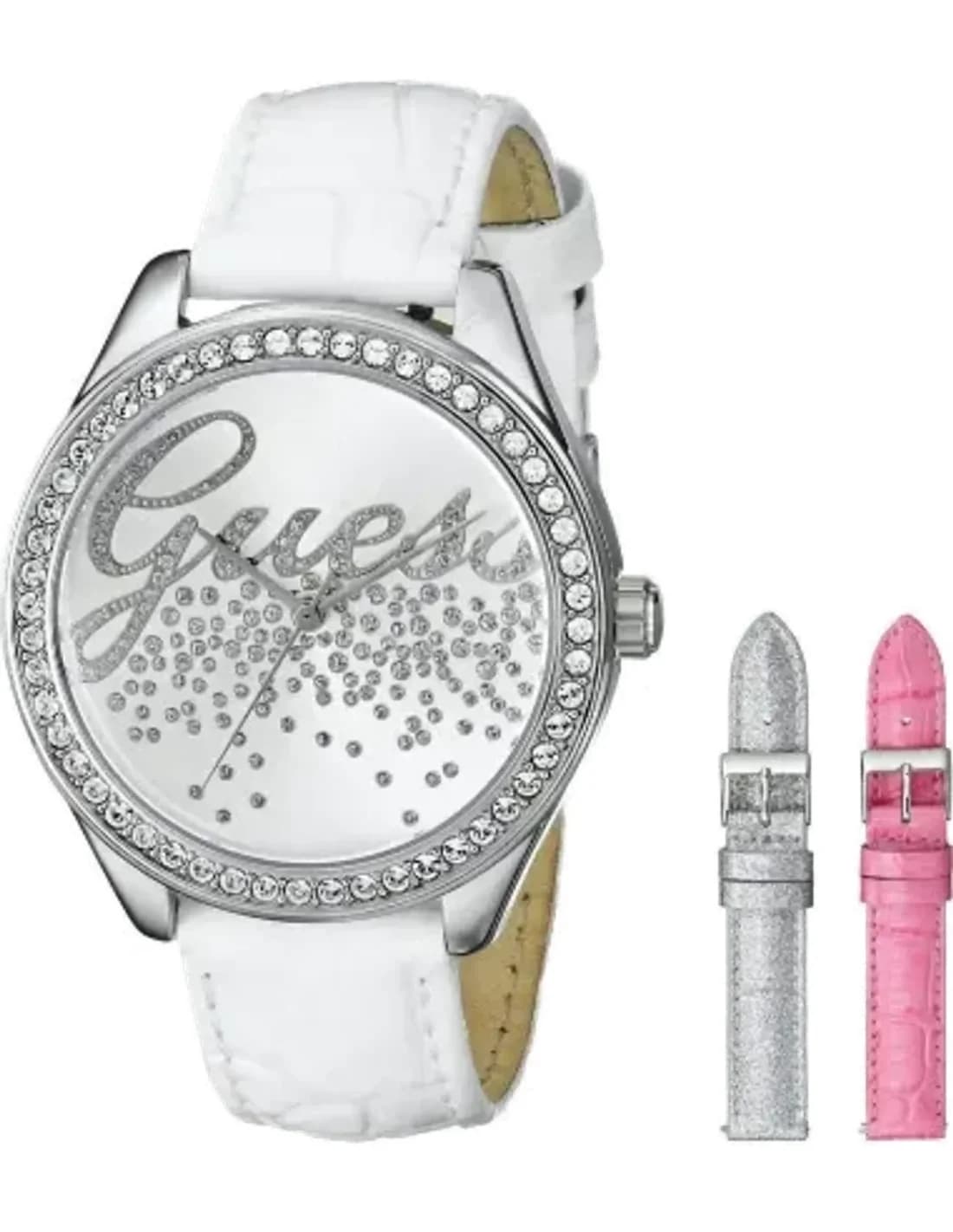 Montre Femme Guess W0201L2 Coffret 3 bracelets blanc argenté rose