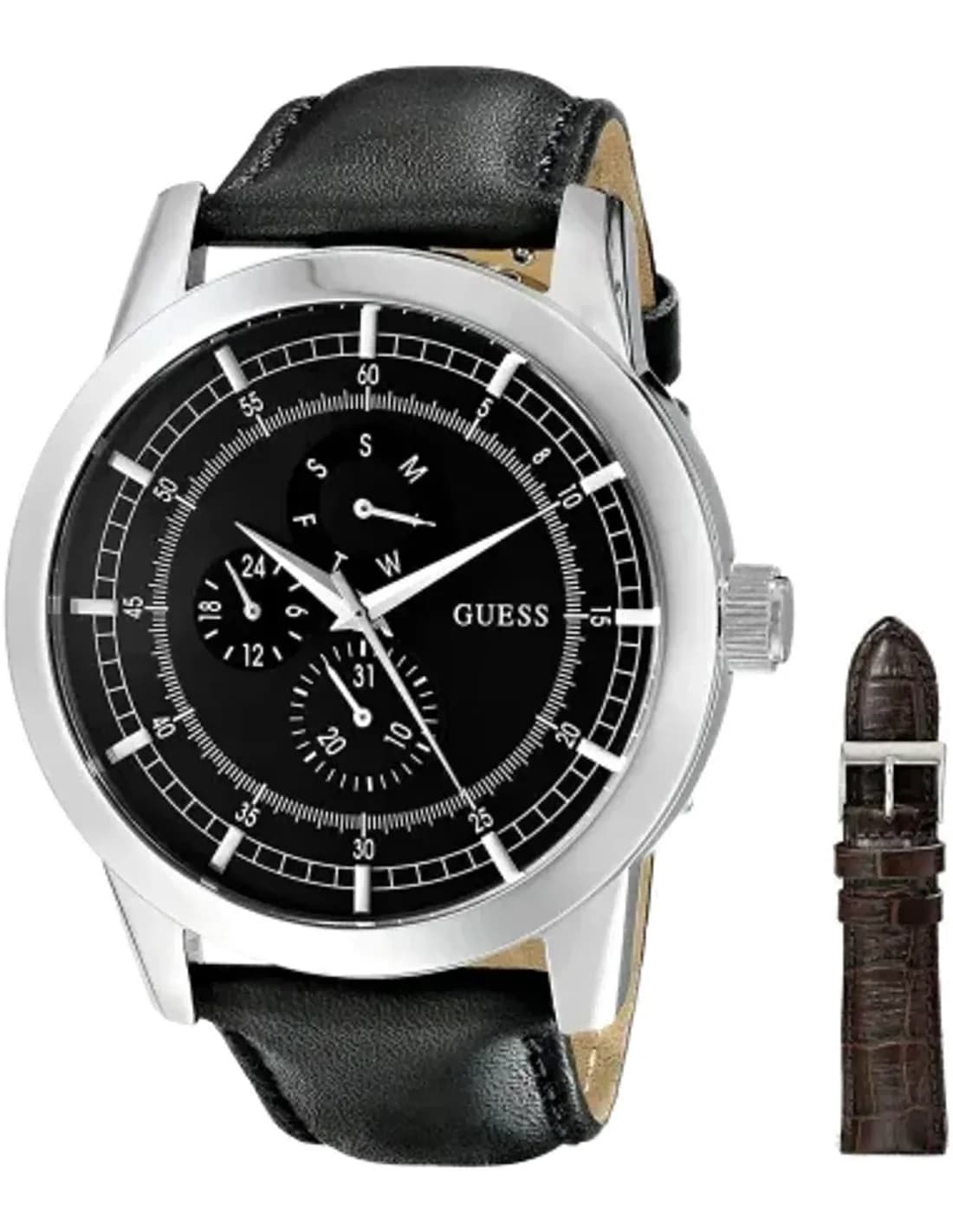Montre Homme Guess W0293G1 Coffret 2 Bracelets en cuir