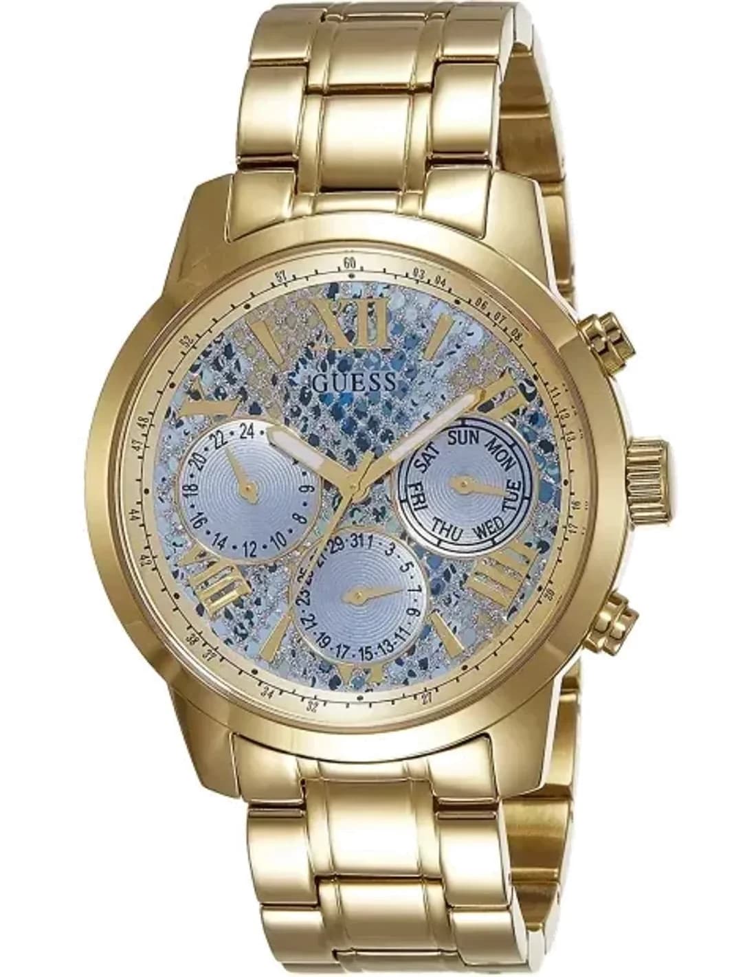 Montre Femme Guess W0330L13 Cadran aspect peau de serpent bleutée