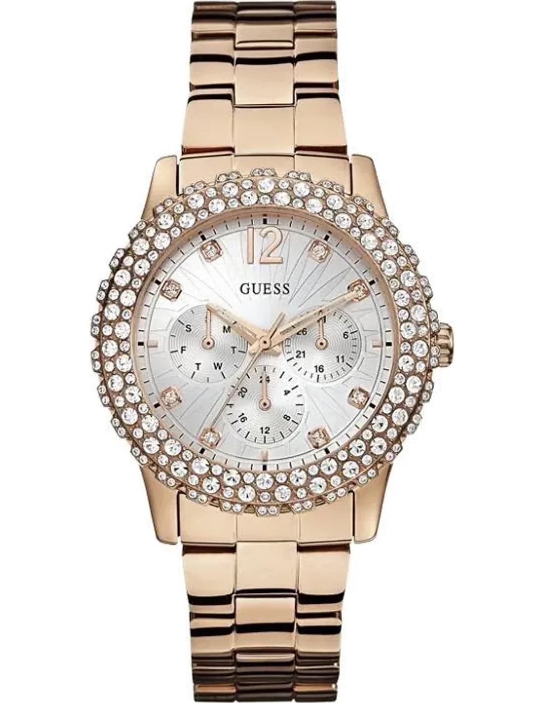 Montre Femme Guess Dazzler W0335L3 Bracelet en acier de couleur or rose