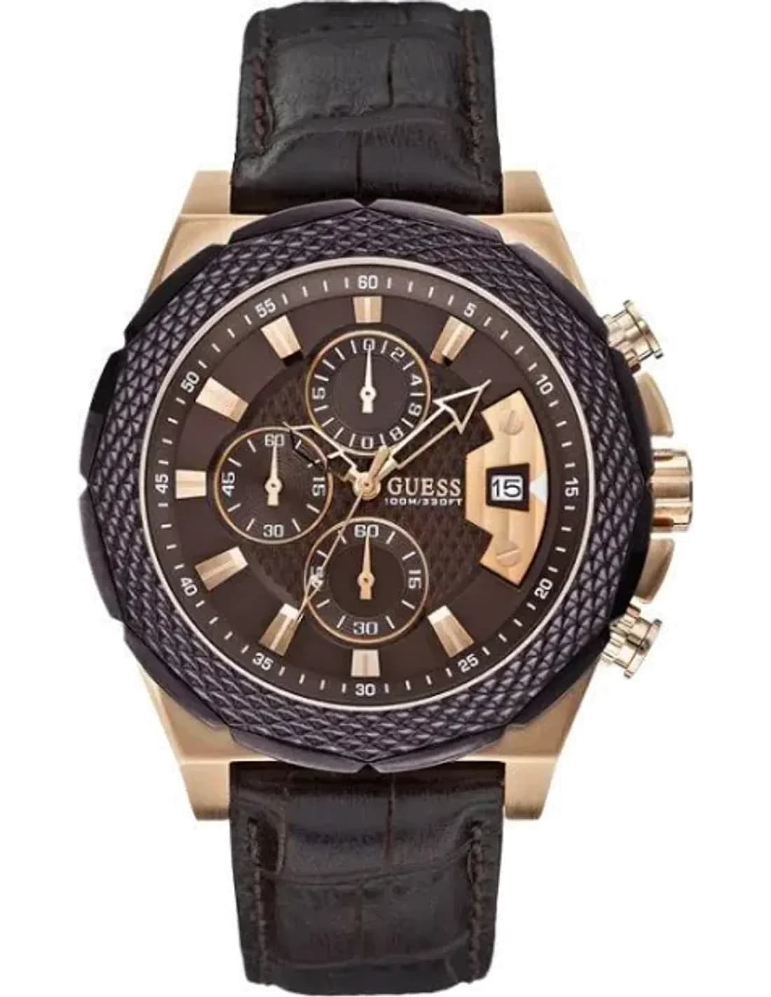 Montre Homme Guess Iconic W0364G3 Bracelet et cadran marrons