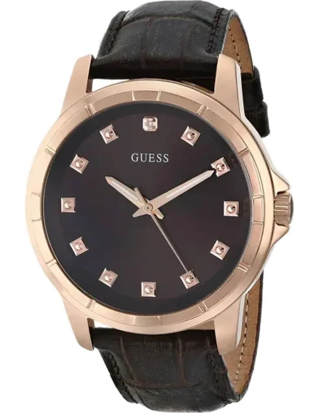 Montre Homme Guess W0519G1 Bracelet en cuir brun