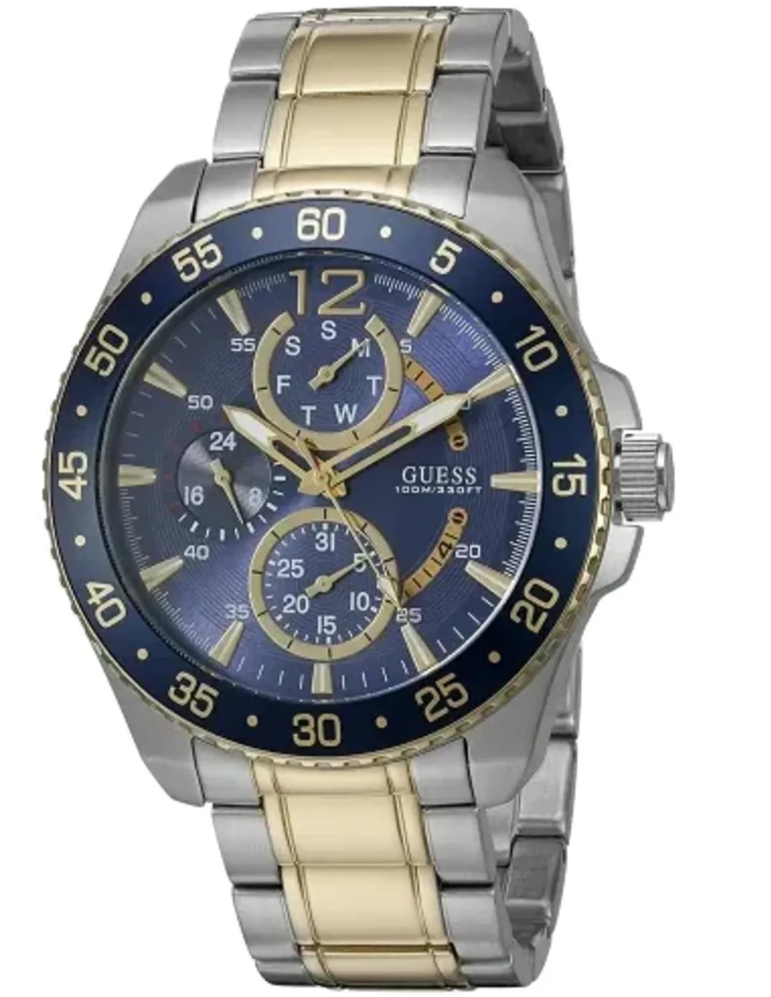Montre Homme Guess W0797G1 dorée et bleue