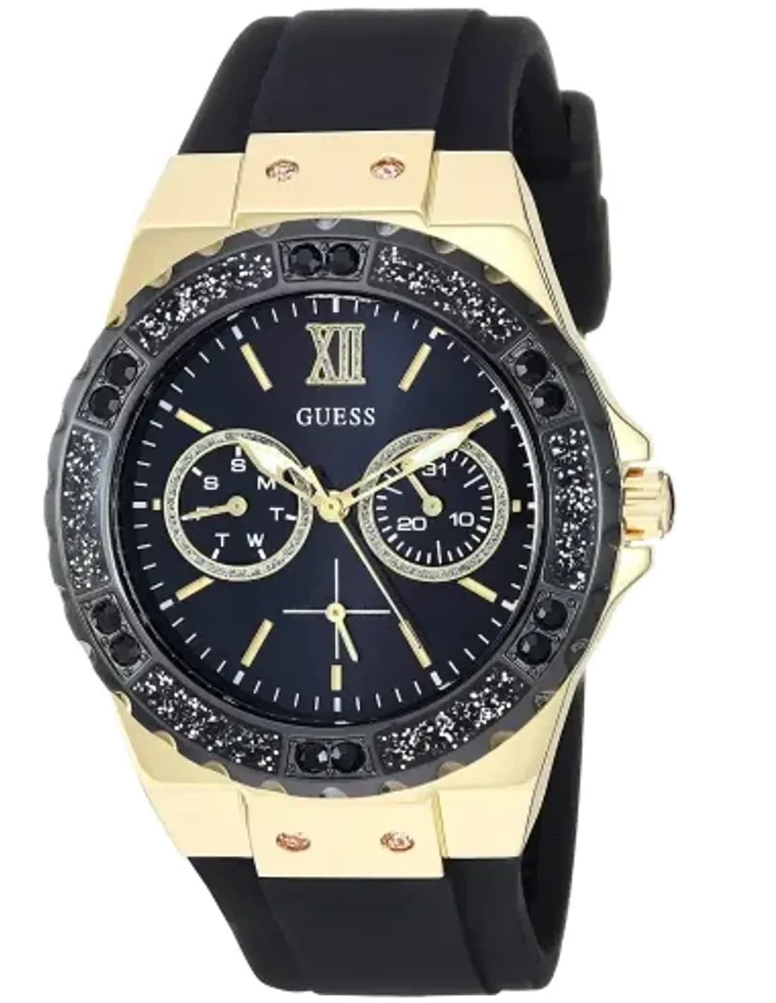 Montre Femme Guess Limelight W1053L7 Acier Doré Cadran Cristaux Noirs