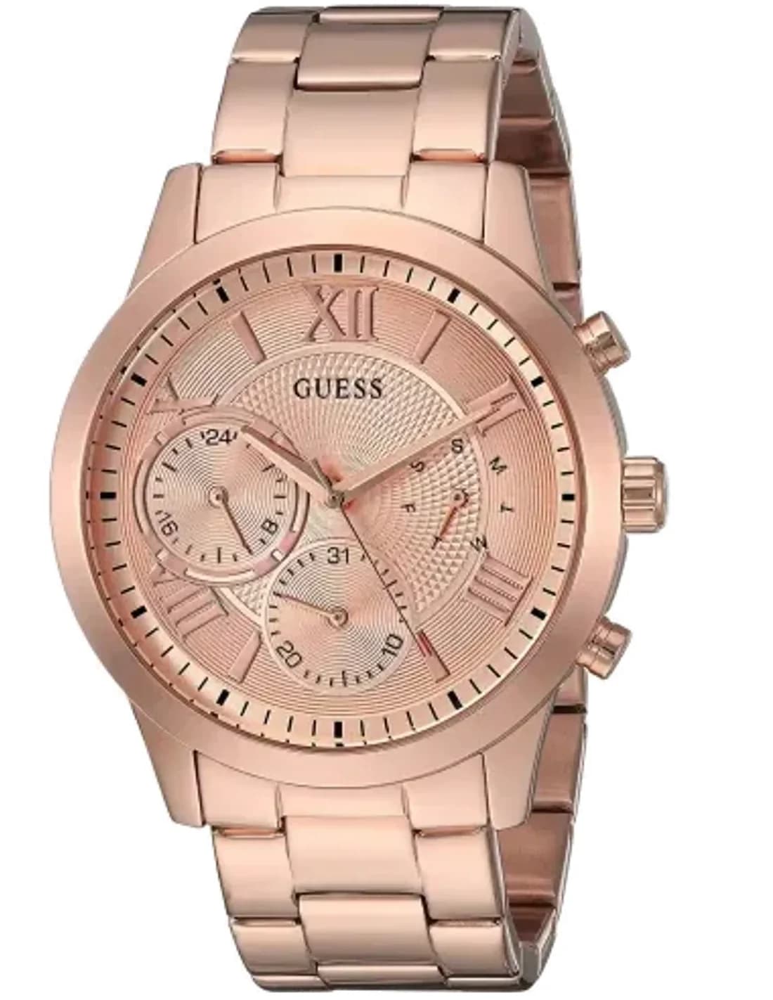 Montre Femme Guess Solar en métal or rose