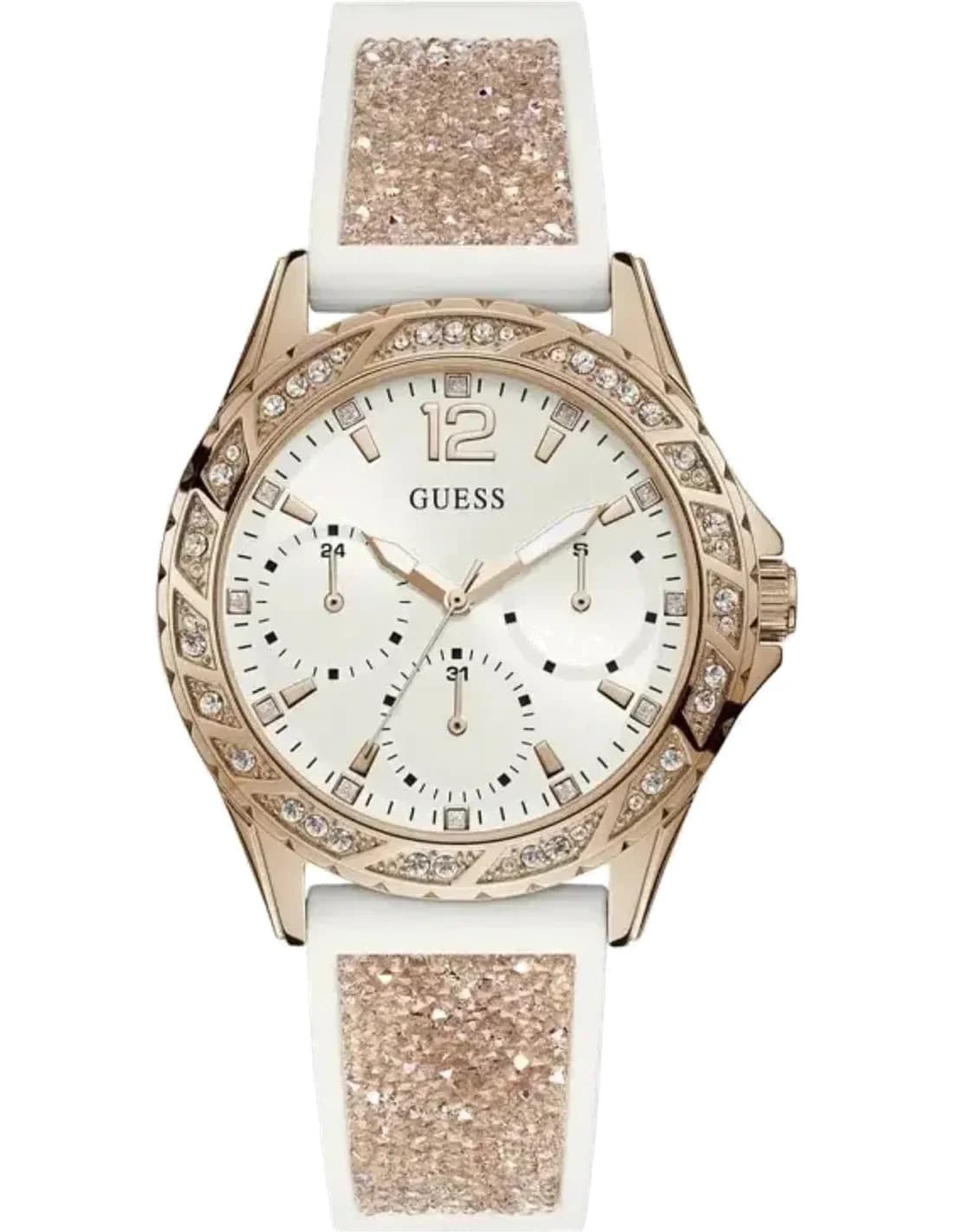 Guess Rosegold-tone 40mm case W1096l2 White Dial Multi-function Women’s Watch