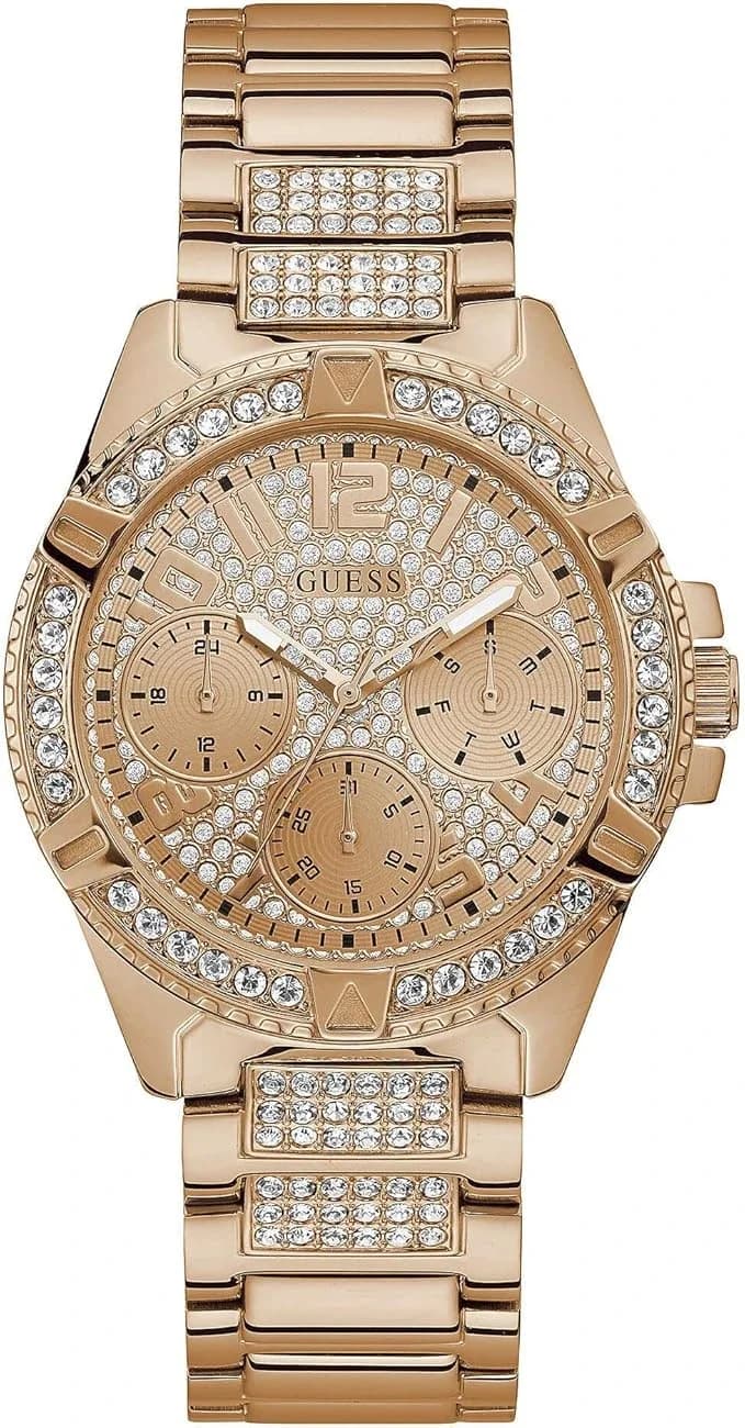 Guess Women's Watch Lady Frontier W1156L3 rose gold bracelet dial decorated with rhinestones
