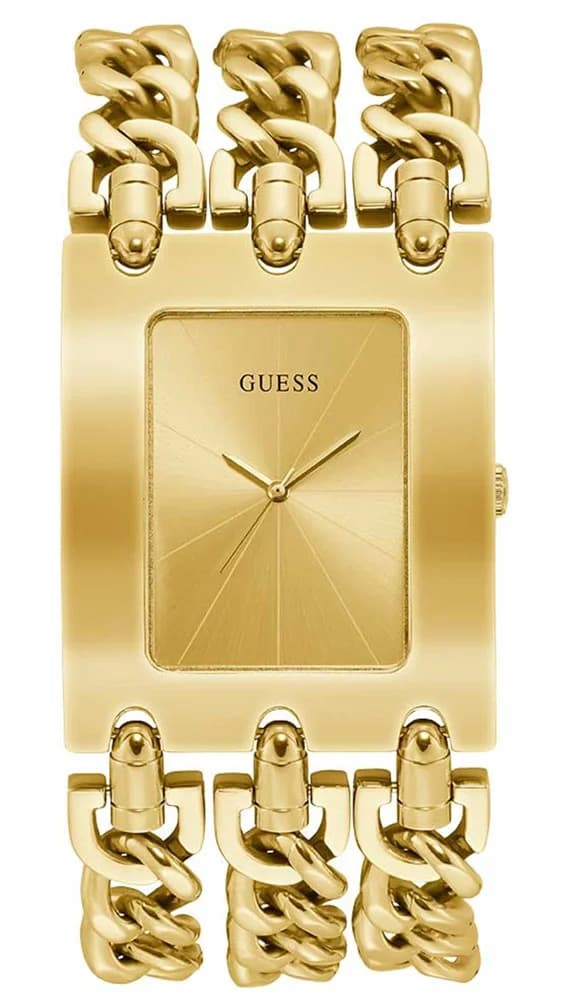 Montre Femme Guess Heavy Metal W1274L2 dorée bracelet maille chaîne acier