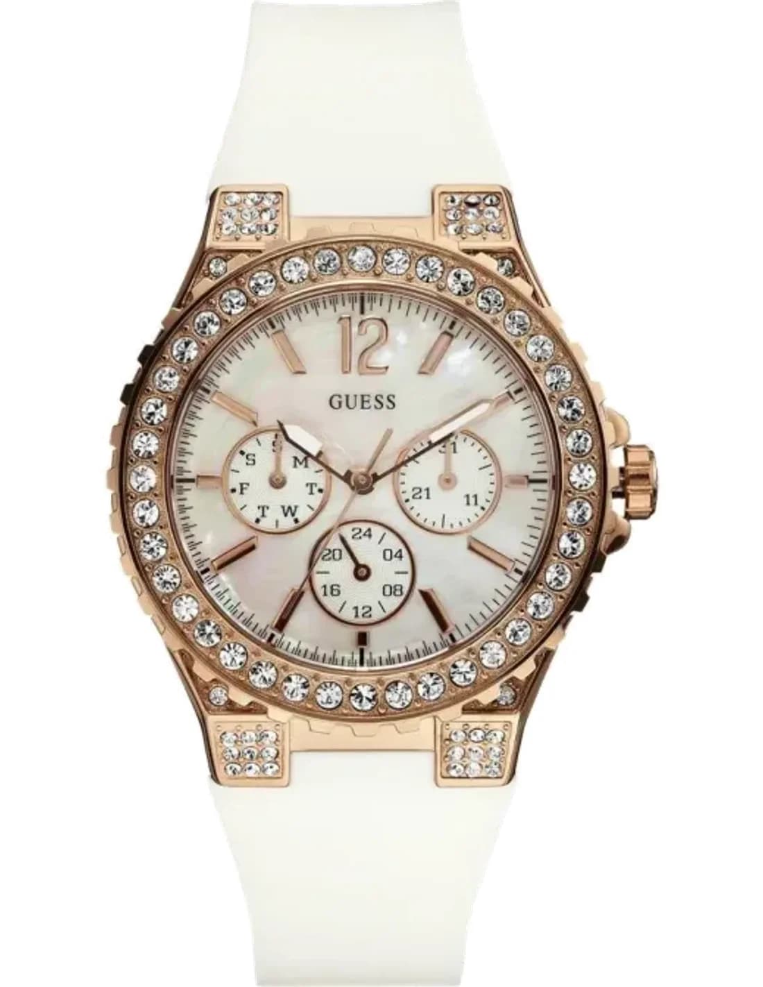 Montre Guess Femme W16577L1 Overdrive Glam Blanc & Or