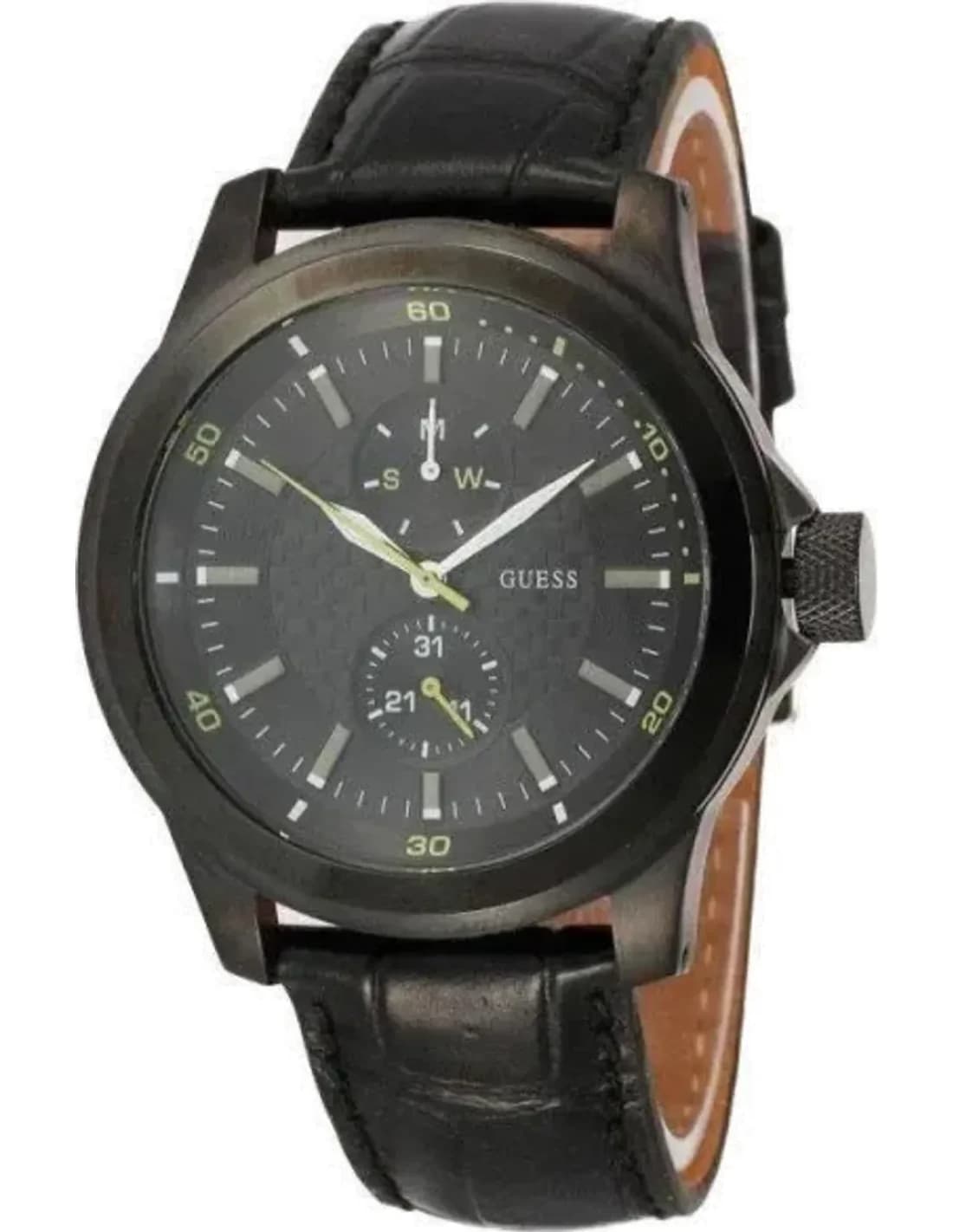 Montre Homme Guess W95121G3 Bracelet en cuir couleur noire