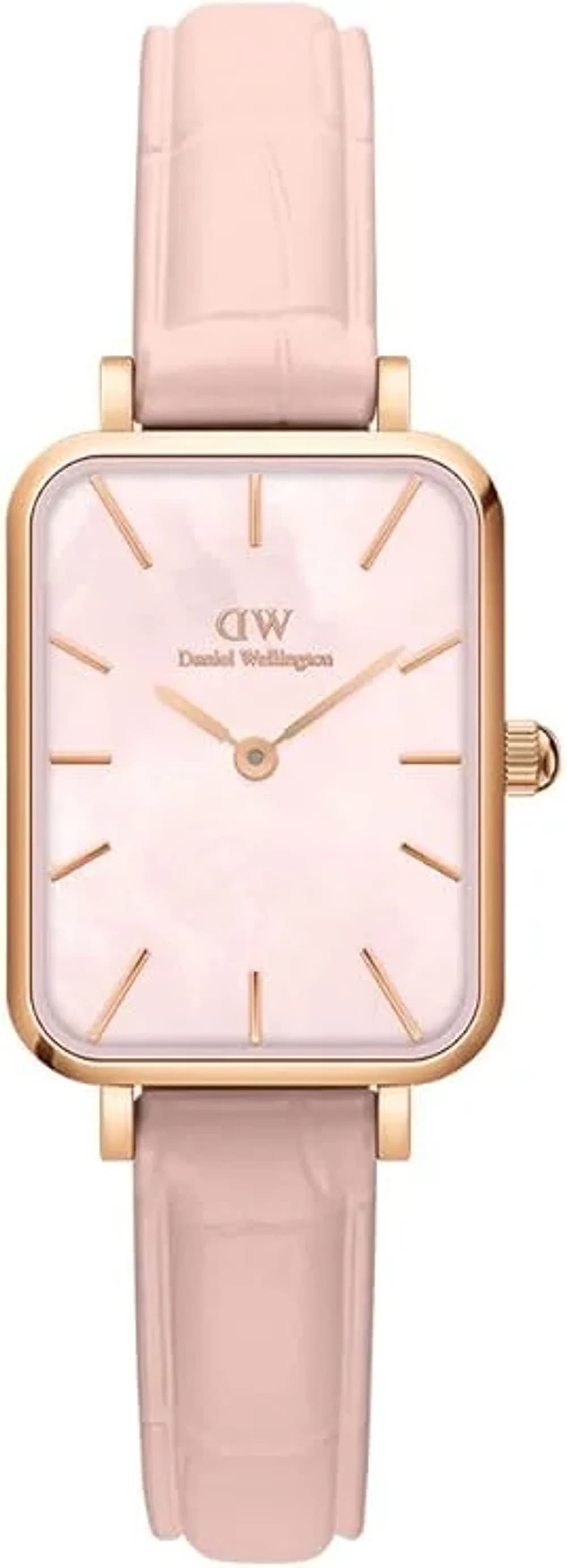 Watch Daniel Wellington Quadro Pressed Rose DW00100508 Rectangular mother-of-pearl dial