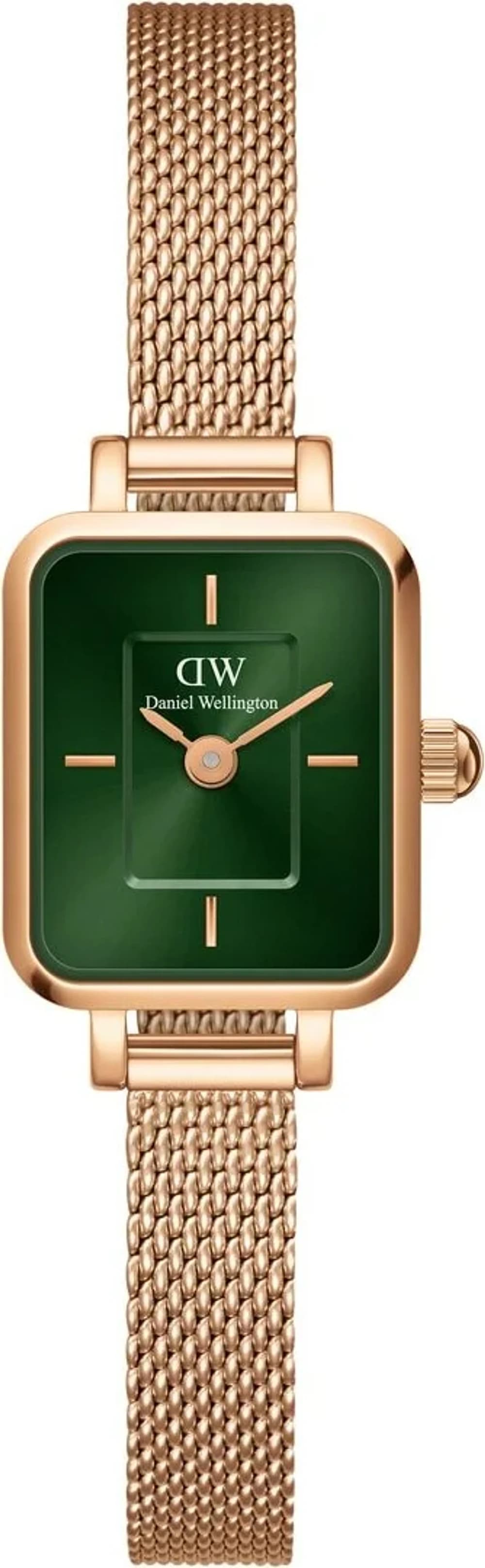 Women's Watch Daniel Wellington DW00100648 Quadro Mini Steel Rose Gold Green Dial