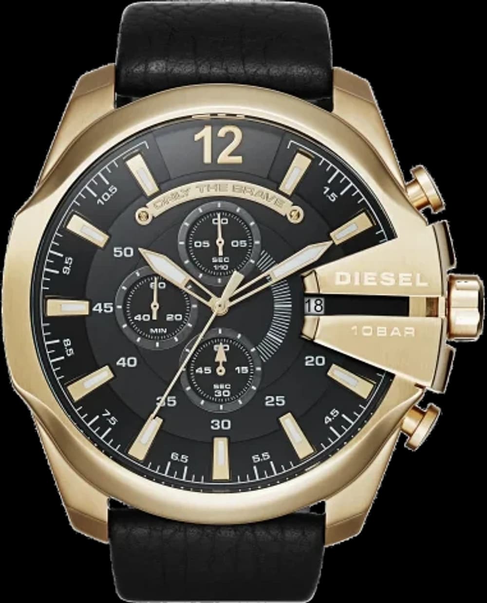 Diesel DZ4344 montre homme, cadran noir, bracelet cuir noir classique