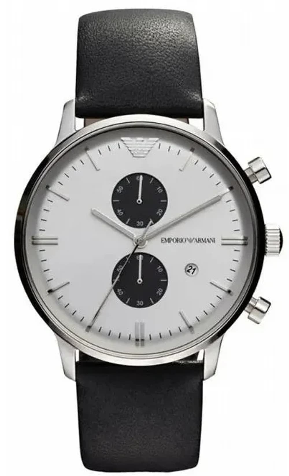 Montre Emporio Armani AR0385 New Retro Chronographe Acier et Cuir
