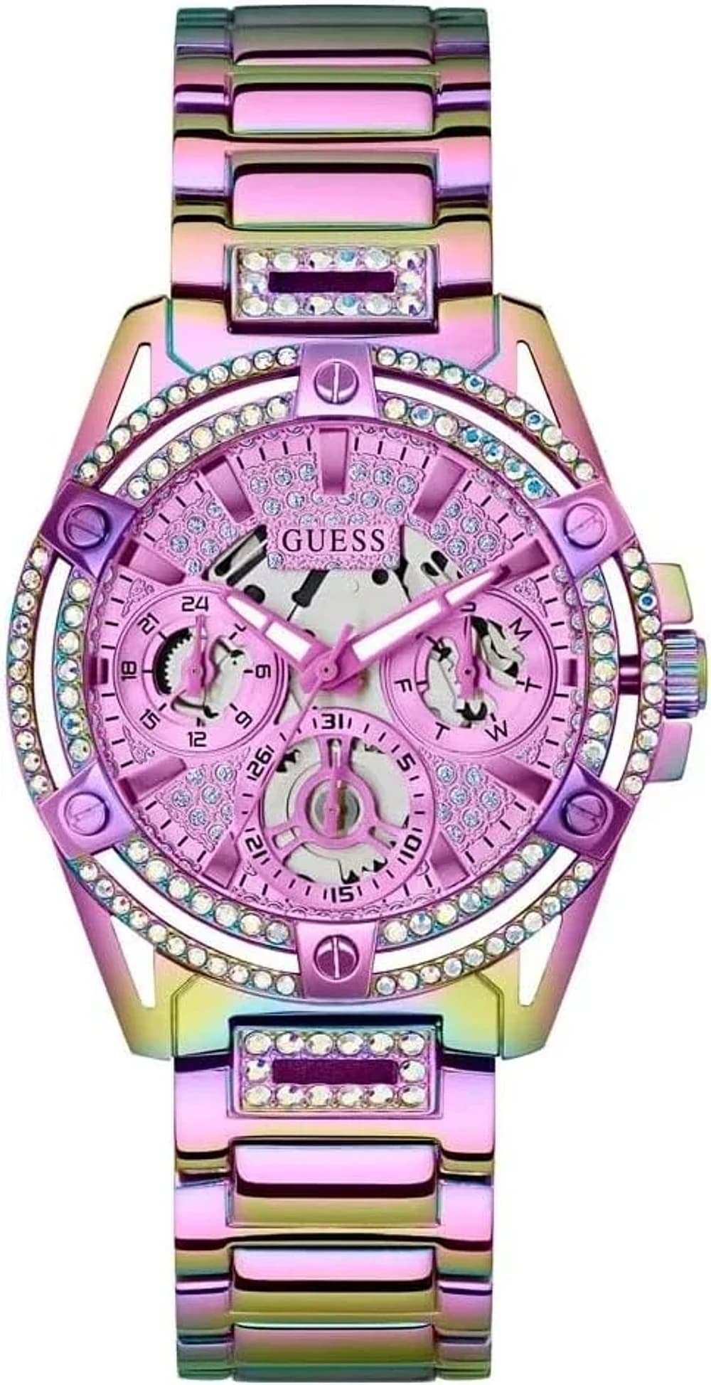 Montre Femme Guess Queen GW0464L4 acier à strass irisés