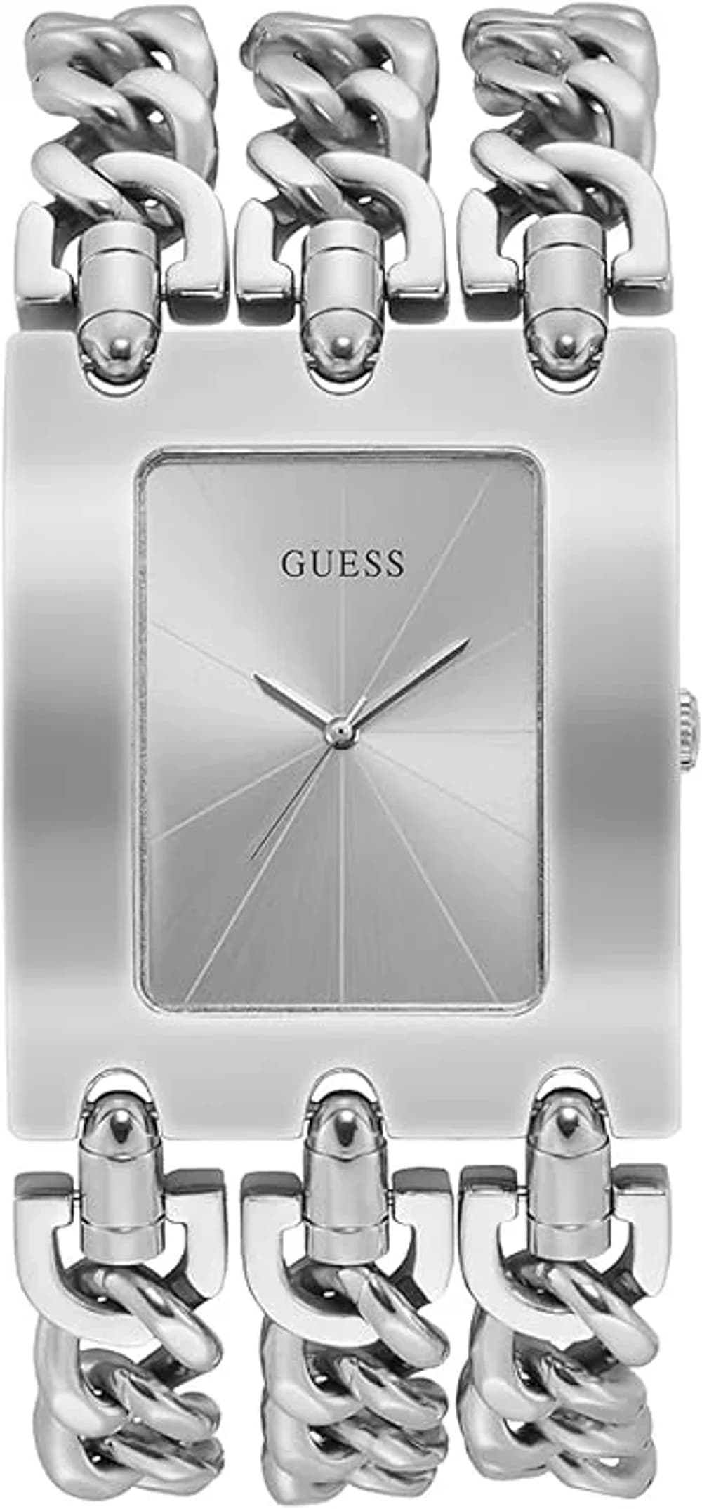 Montre Femme Guess Heavy Metal W1274L1 argentée bracelet maille chaîne acier