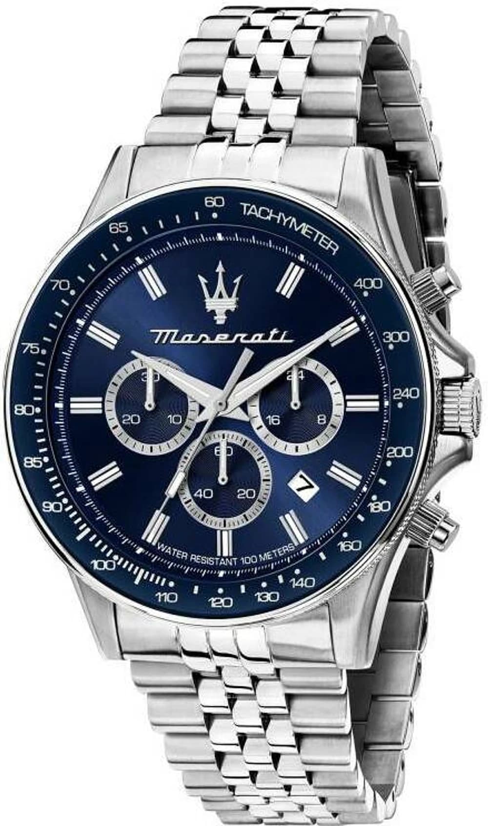 Men's Watch Maserati R8873640025 Sfida Silver Steel and Blue Dial
