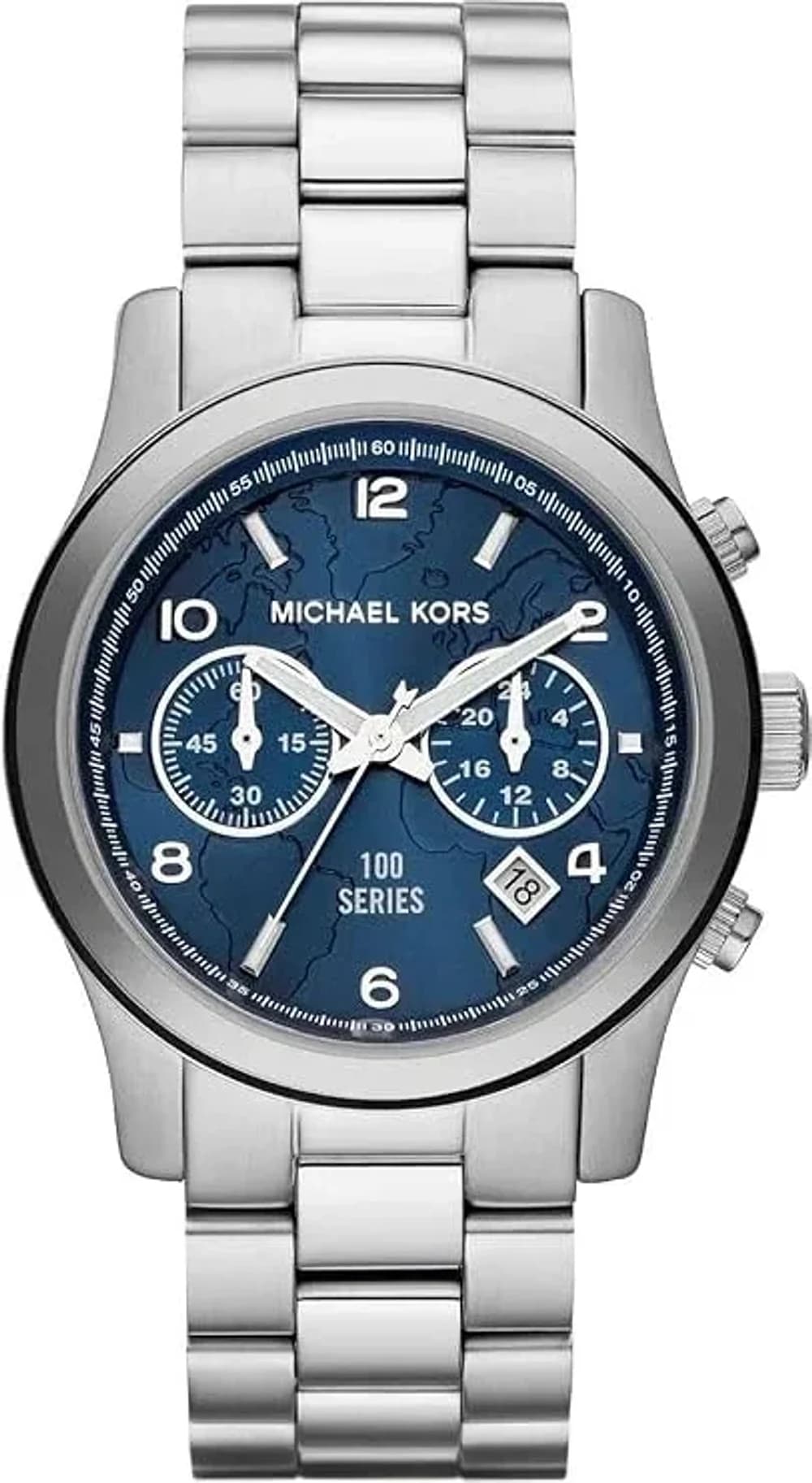 Montre Michael Kors MK5814 Argent avec Cadran Mappemonde et Chronographe