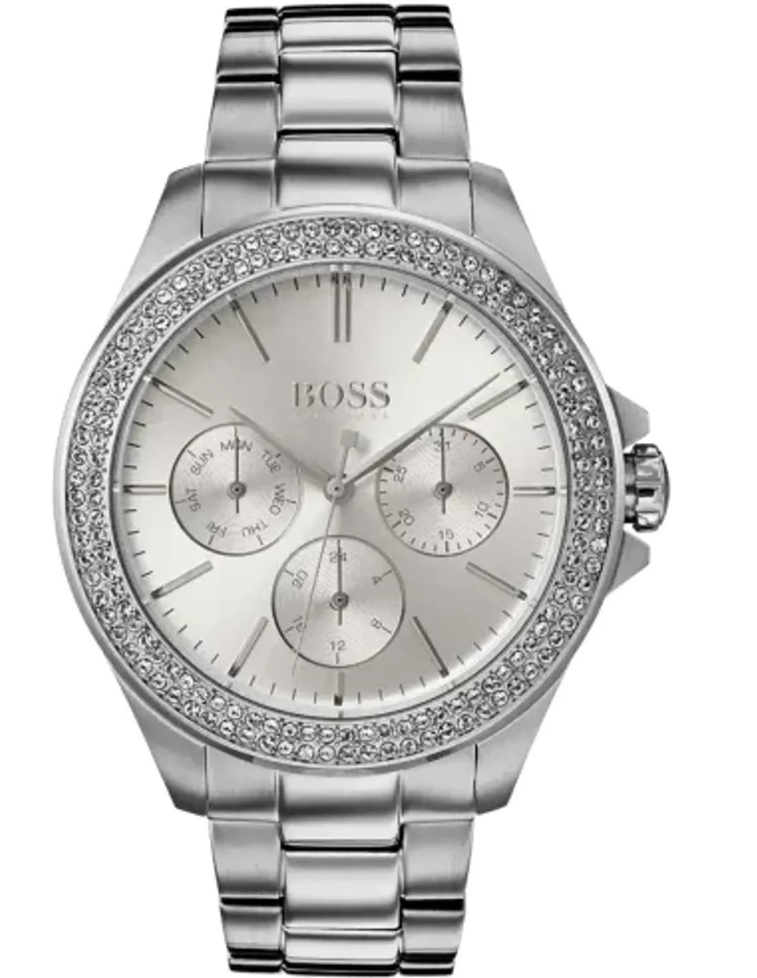 Montre Hugo Boss 1502442 en acier avec cadran gris et cristaux Swarovski
