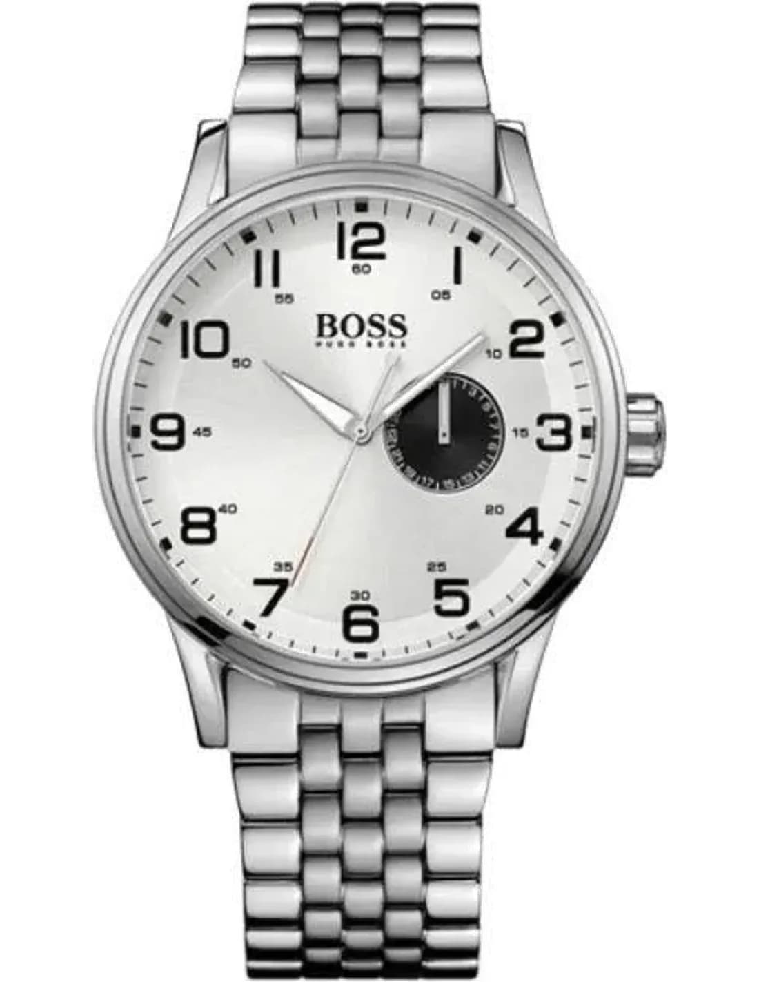 Montre Homme Hugo Boss Sport 1512791 Bracelet en acier inoxydable et cadran blanc