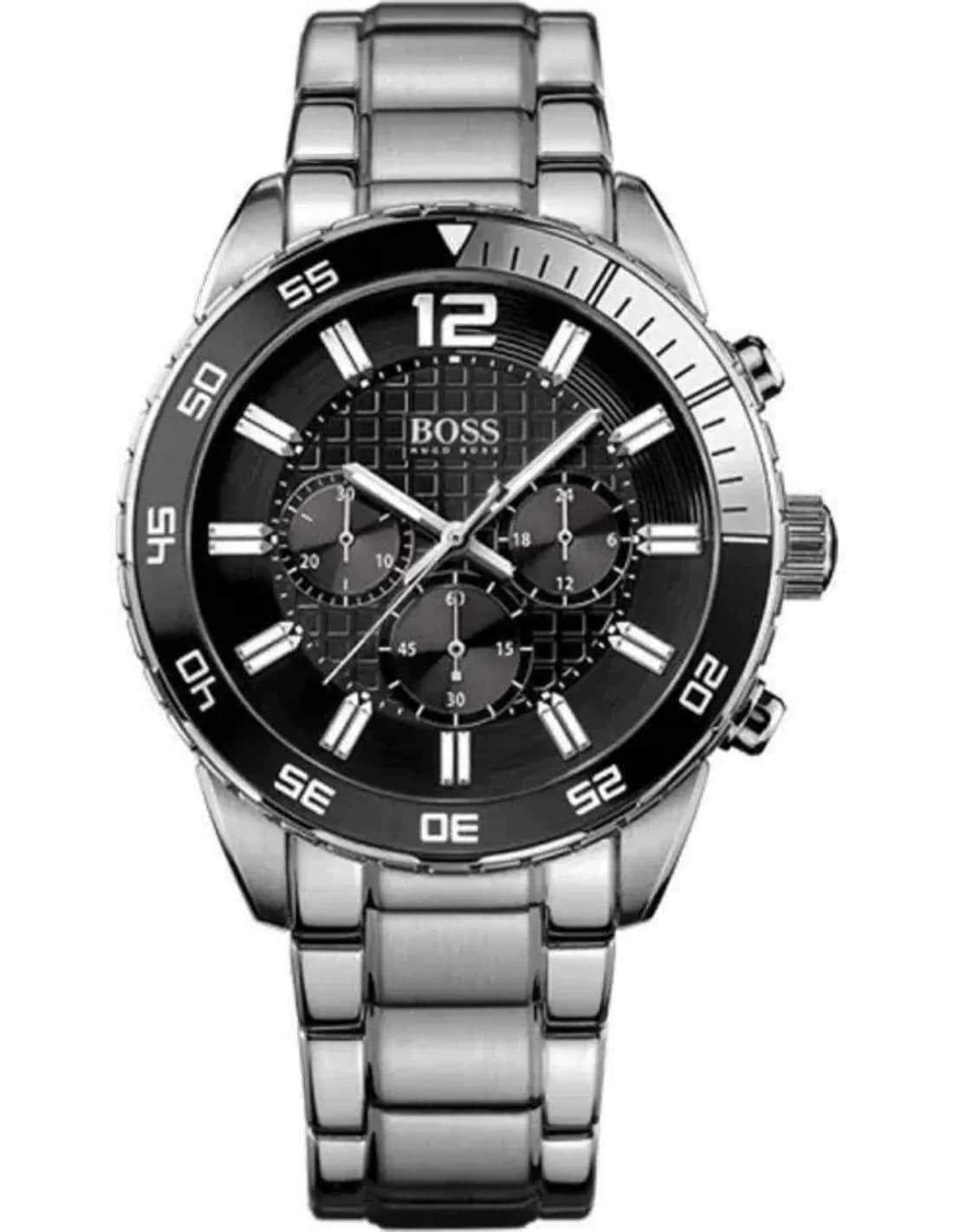 Montre Homme Hugo Boss Iconic 1512806 Bracelet en acier inoxydable et cadran noir