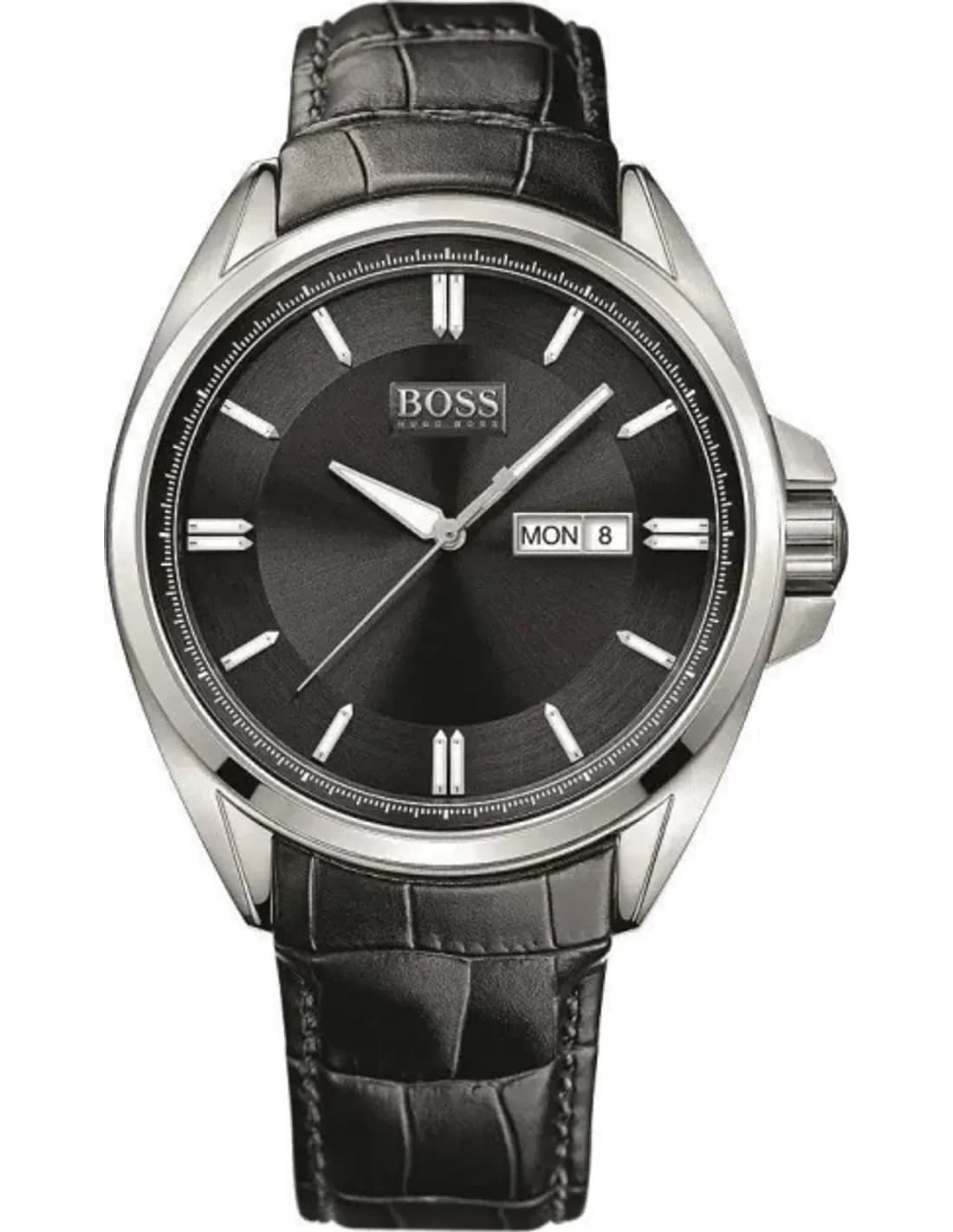 Montre Homme Hugo Boss Sport 1512874 Cuir Noir Imitation Croco