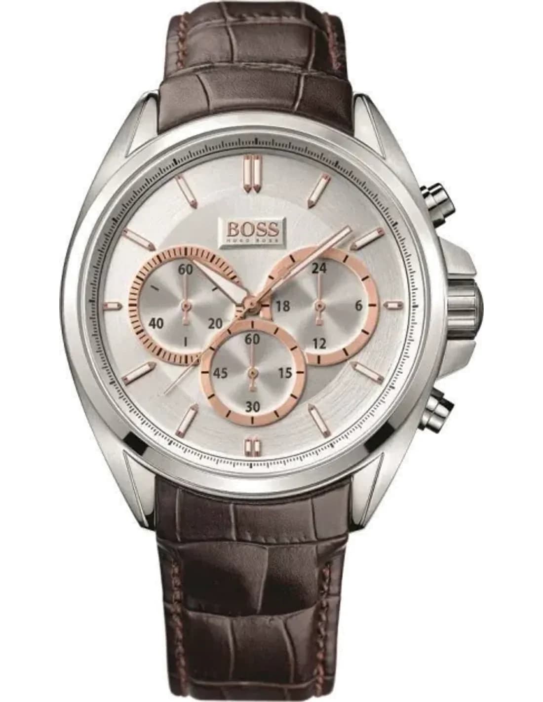 Montre chronomètre Hugo Boss Driver 1512881 bracelet en cuir marron