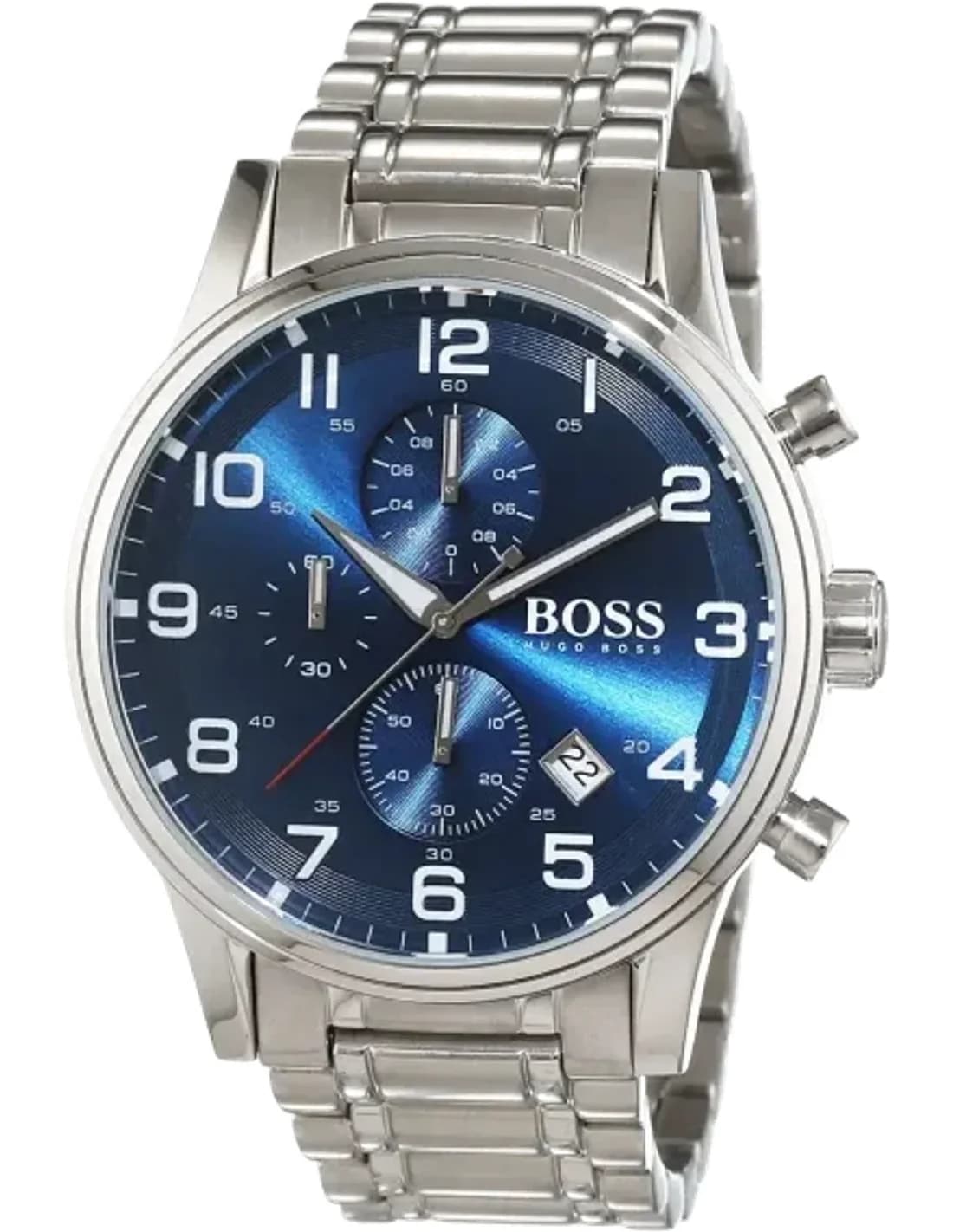Montre Hugo Boss Aeroliner 1513183 Bracelet acier fond bleu