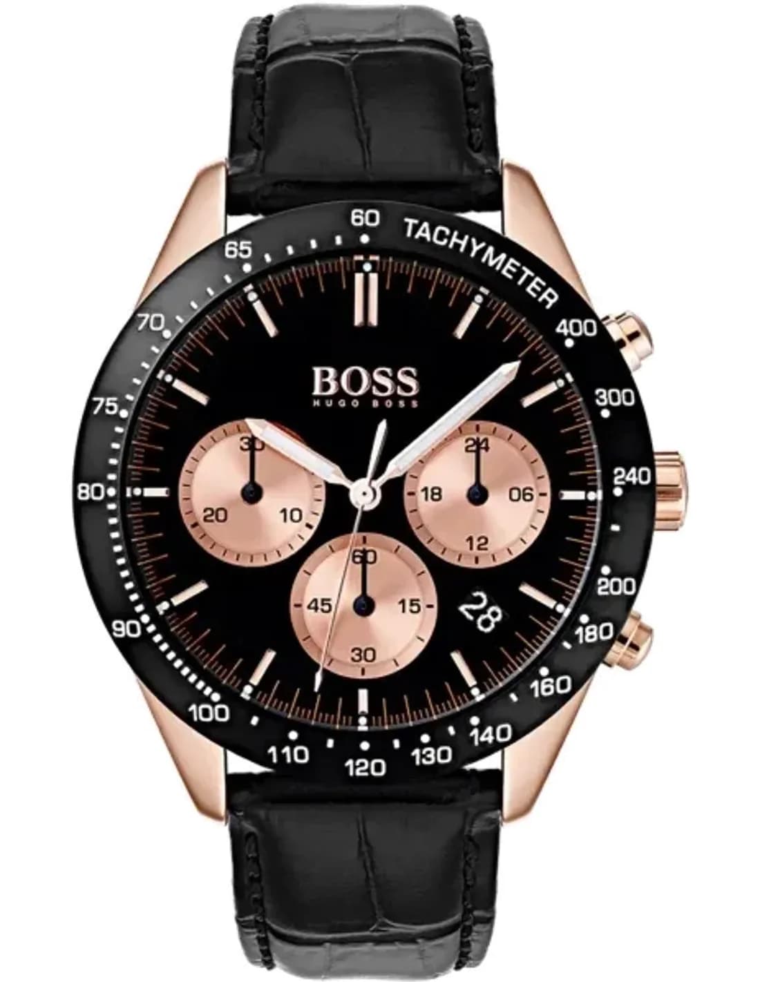 Montre Hugo Boss 1513580 Chronographe avec Bracelet en Cuir Noir
