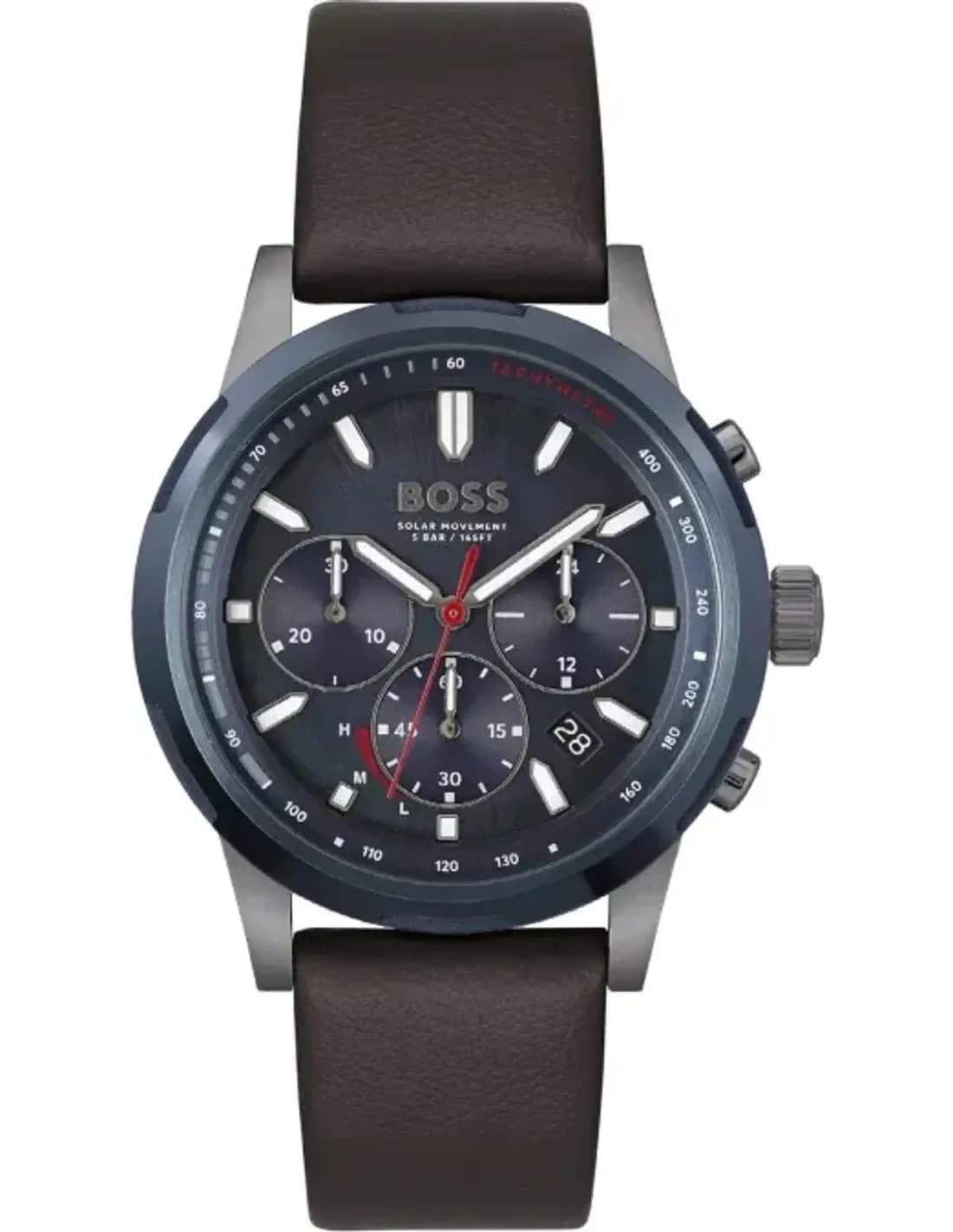 Men's Watch Hugo Boss 1514030 Night Blue Dial and Brown Leather Strap