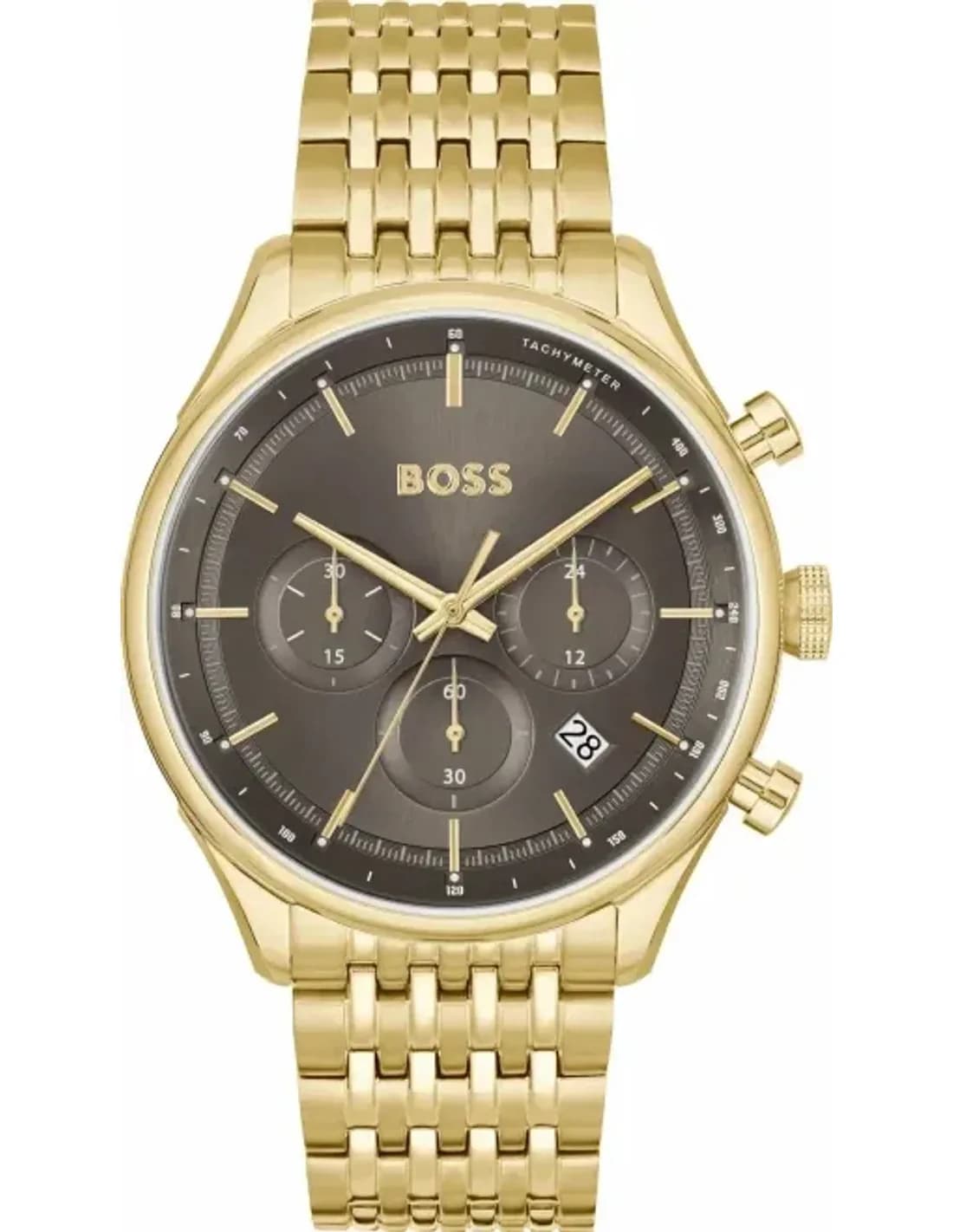 Montre Homme Hugo Boss Gregor 1514051 bracelet acier doré cadran gris multifonctions