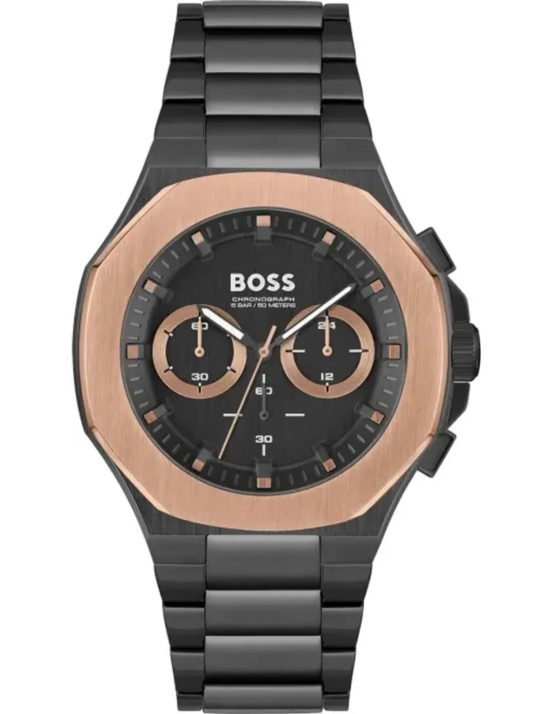 Hugo Boss 1514090 Men's Watch in Brushed Black Stainless Steel with Monochrome Dial