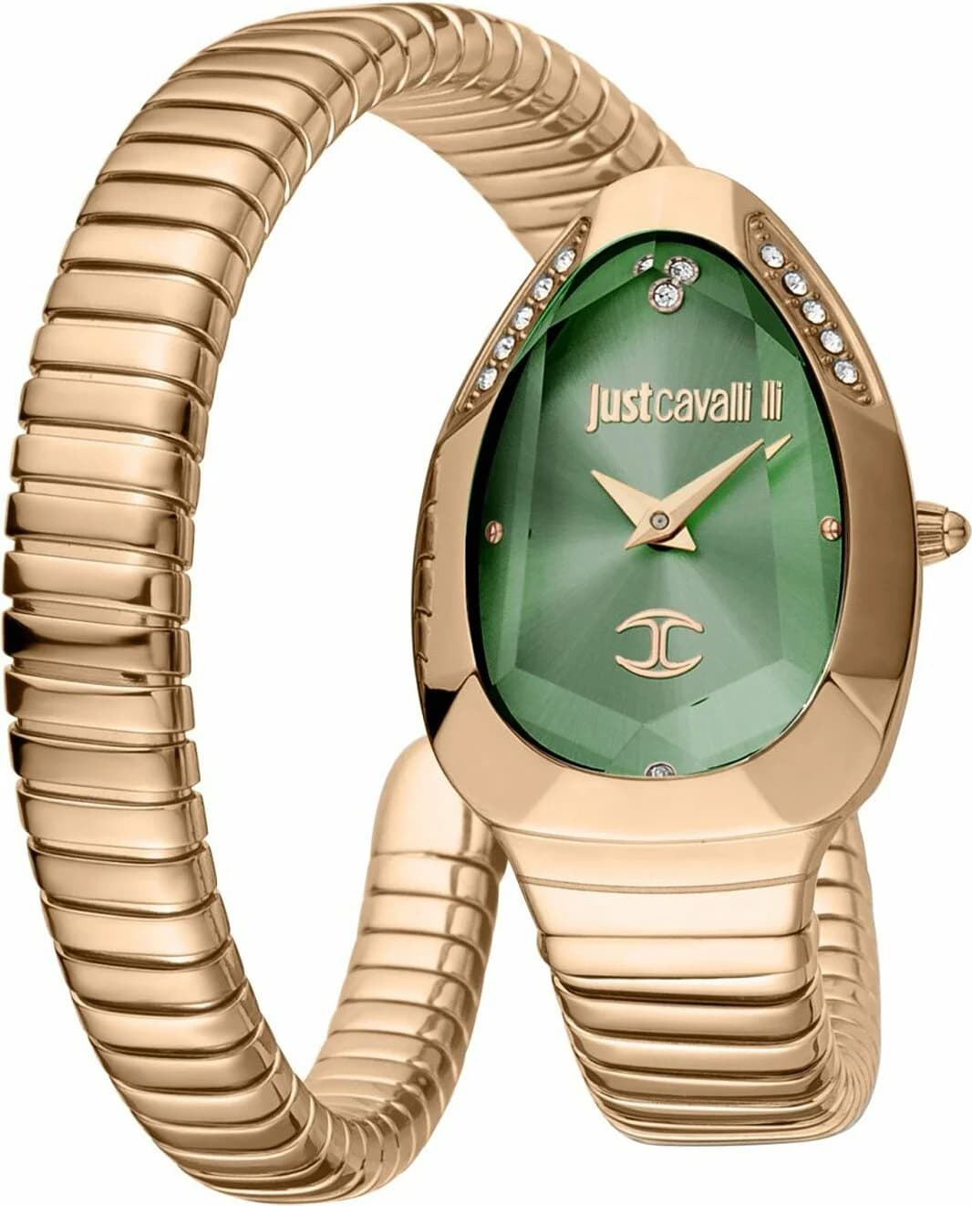 Just Cavalli JC1L208M0055 Signature Snake Gold and Green Watch
