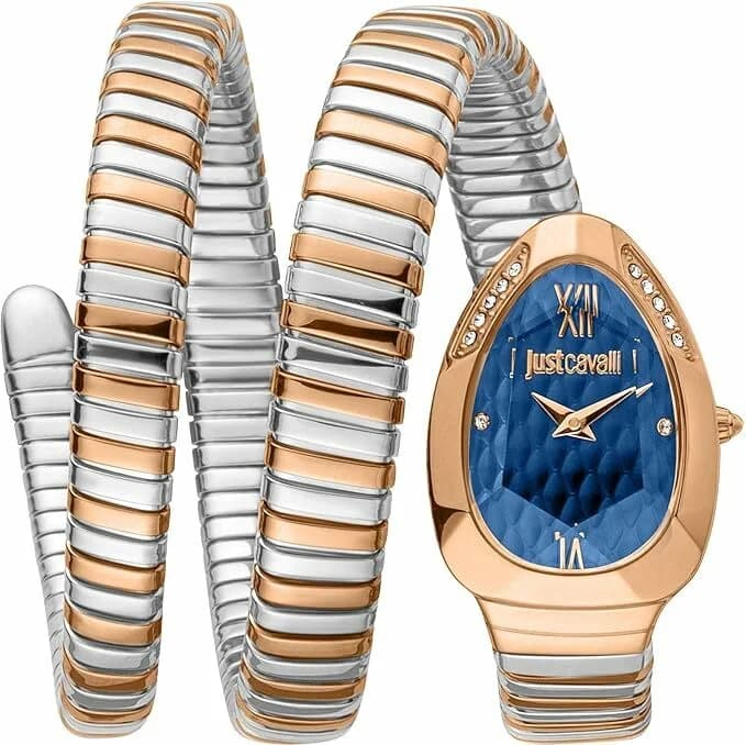 Just Cavalli JC1L224M0095 Two-Tone Blue Dial 34mm Watch