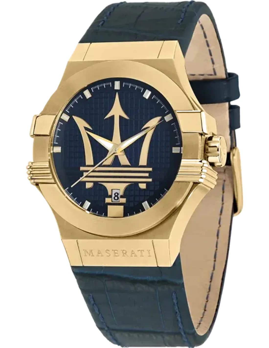 Montre Homme Maserati Potenza R8851108035 Quartz Cadran Bleu Bracelet Cuir Bleu