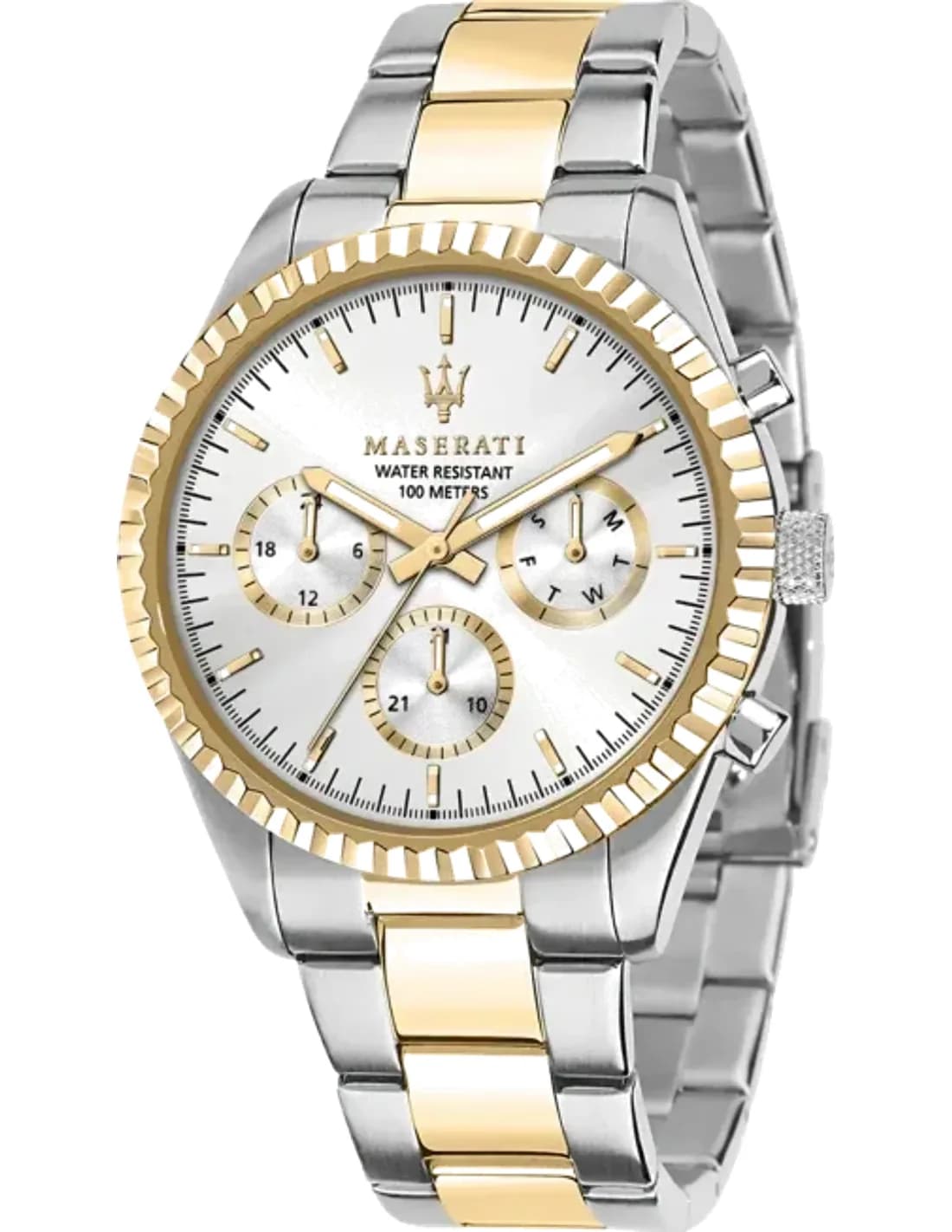 Montre Homme Maserati Competizione R8853100021 Quartz Argent Cadran Deux Tons Acier Inoxydable Bracelet