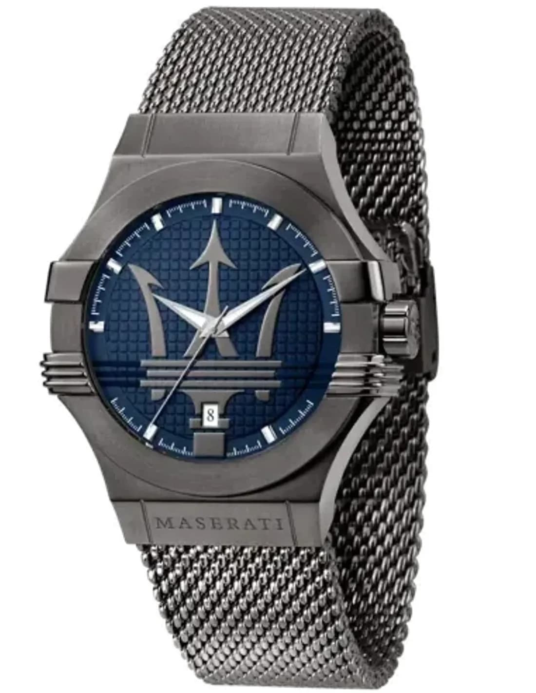 Montre Maserati Potenza R8853108005 bracelet maille milanaise gris