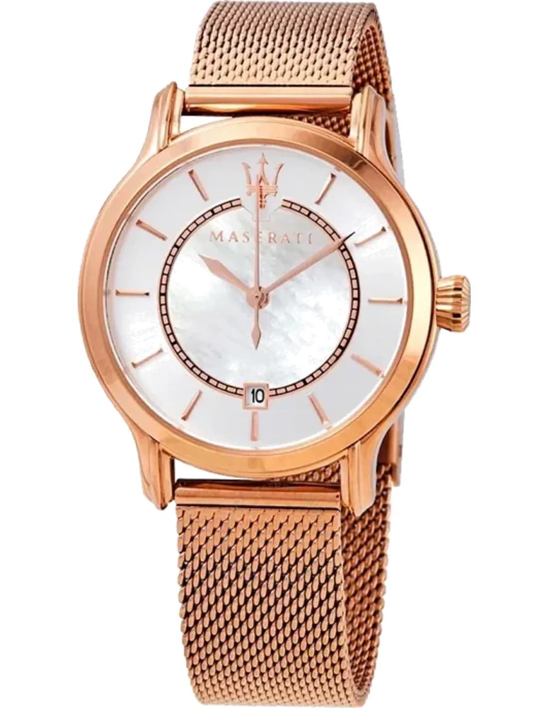 Montre Femme Maserati Epoca R8853118506 Quartz Cadran Nacre Or Rose Mesh Bracelet en acier inoxydable