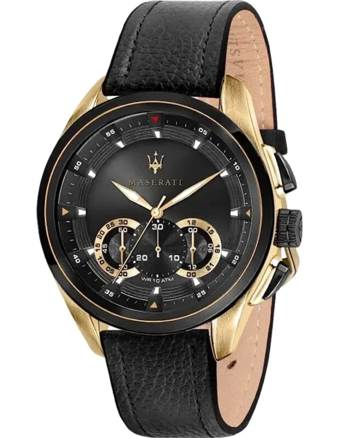 Montre Homme Maserati Traguardo R8871612033 cadran noir bracelet en cuir noir