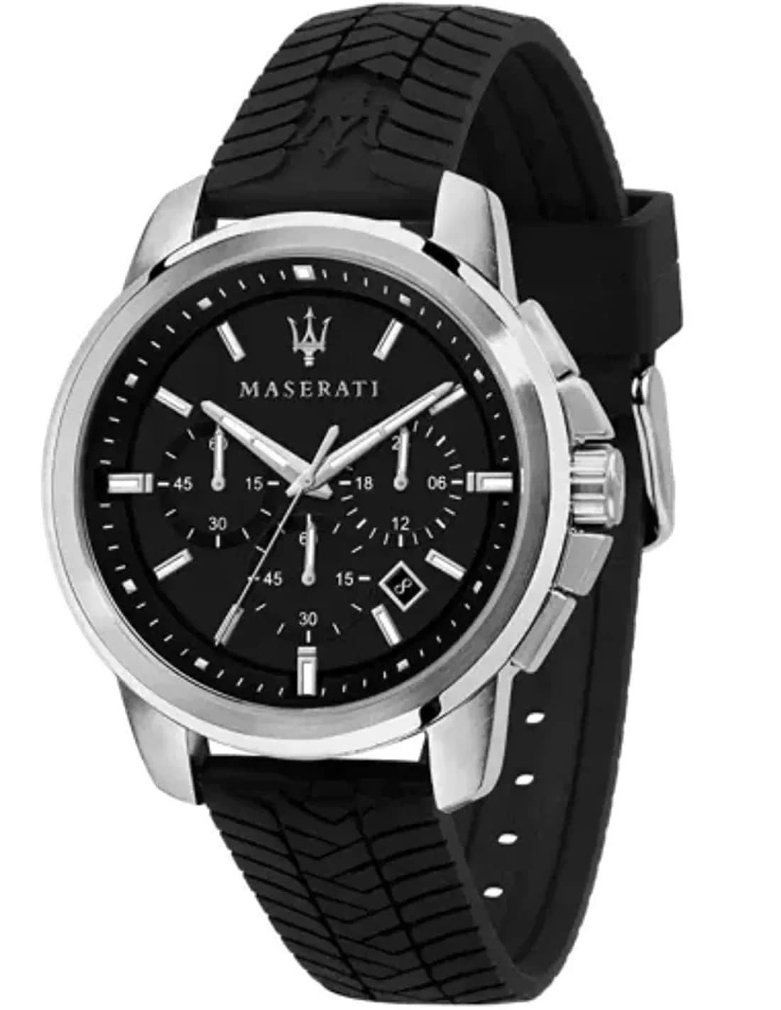 Montre Homme Maserati Successo R8871621014 bracelet en caoutchouc noir