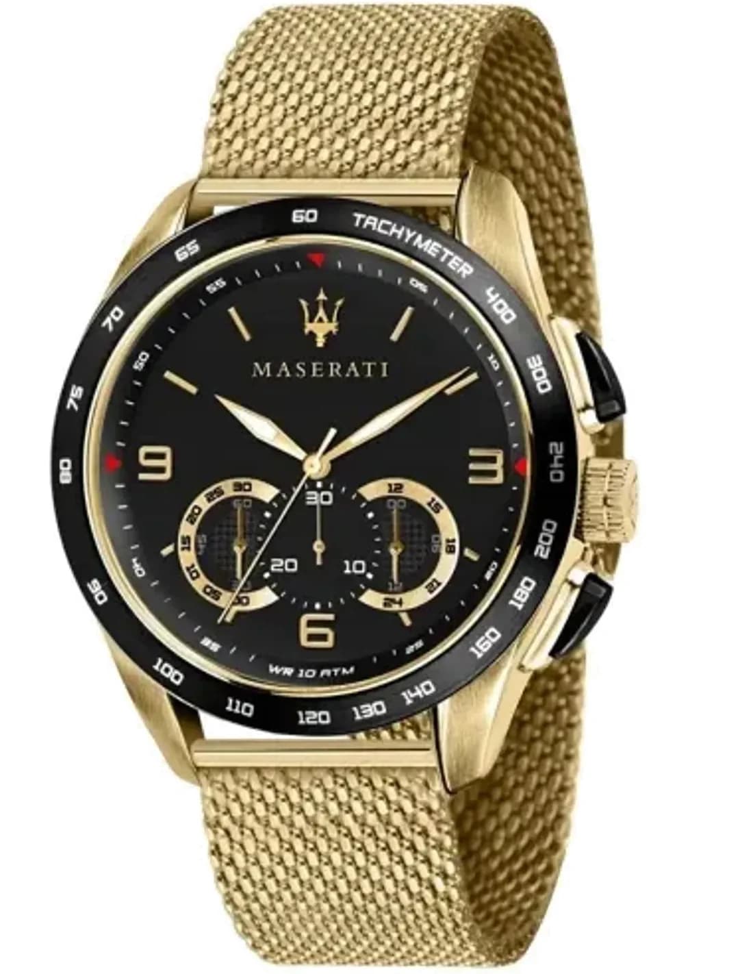 Montre Maserati Traguardo R8873612010 bracelet en maille milanaise or