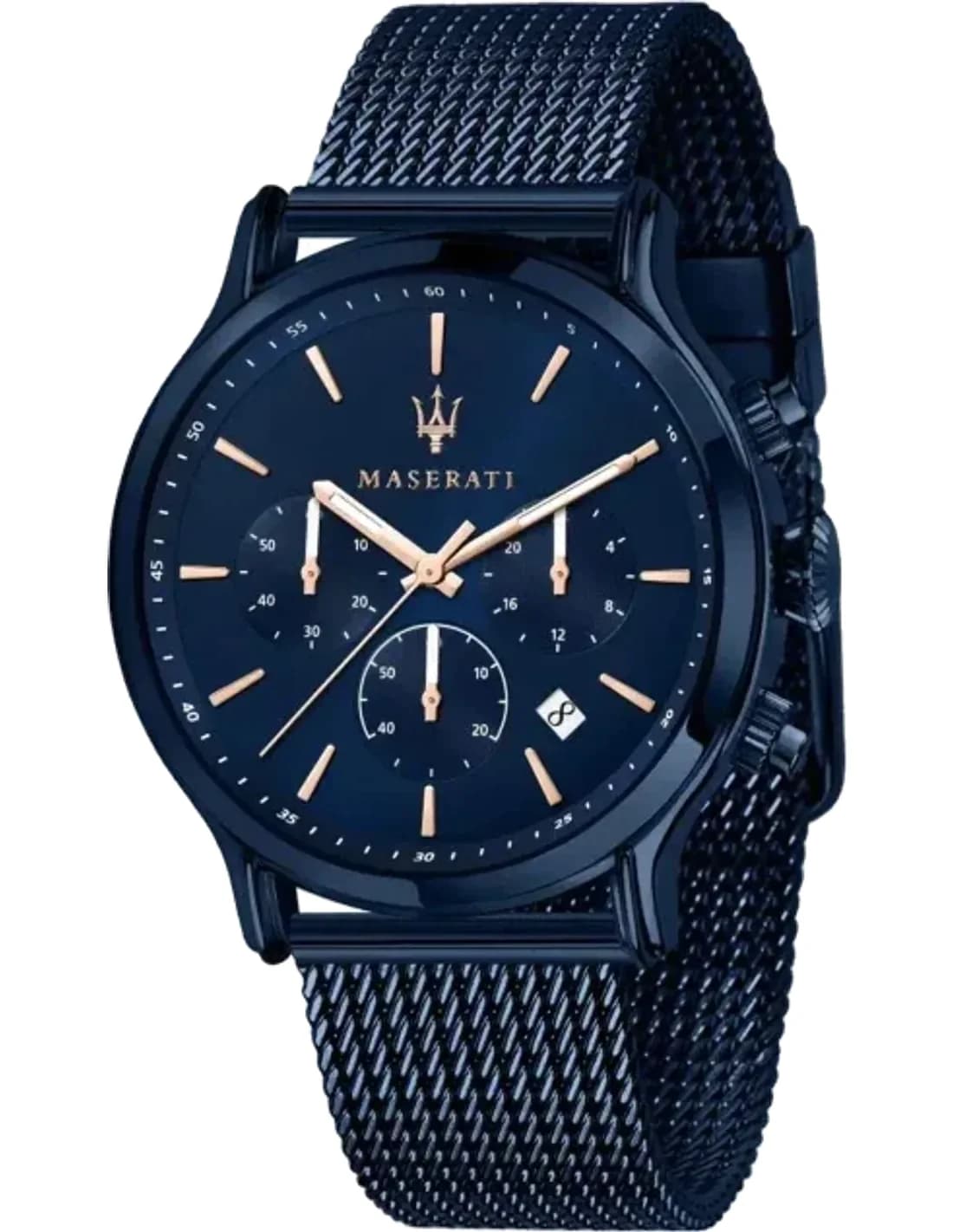 Maserati Epoca R8873618010 Chronograph Blue Dial Blue stainless steel Mesh Bracelet Men’s Watch