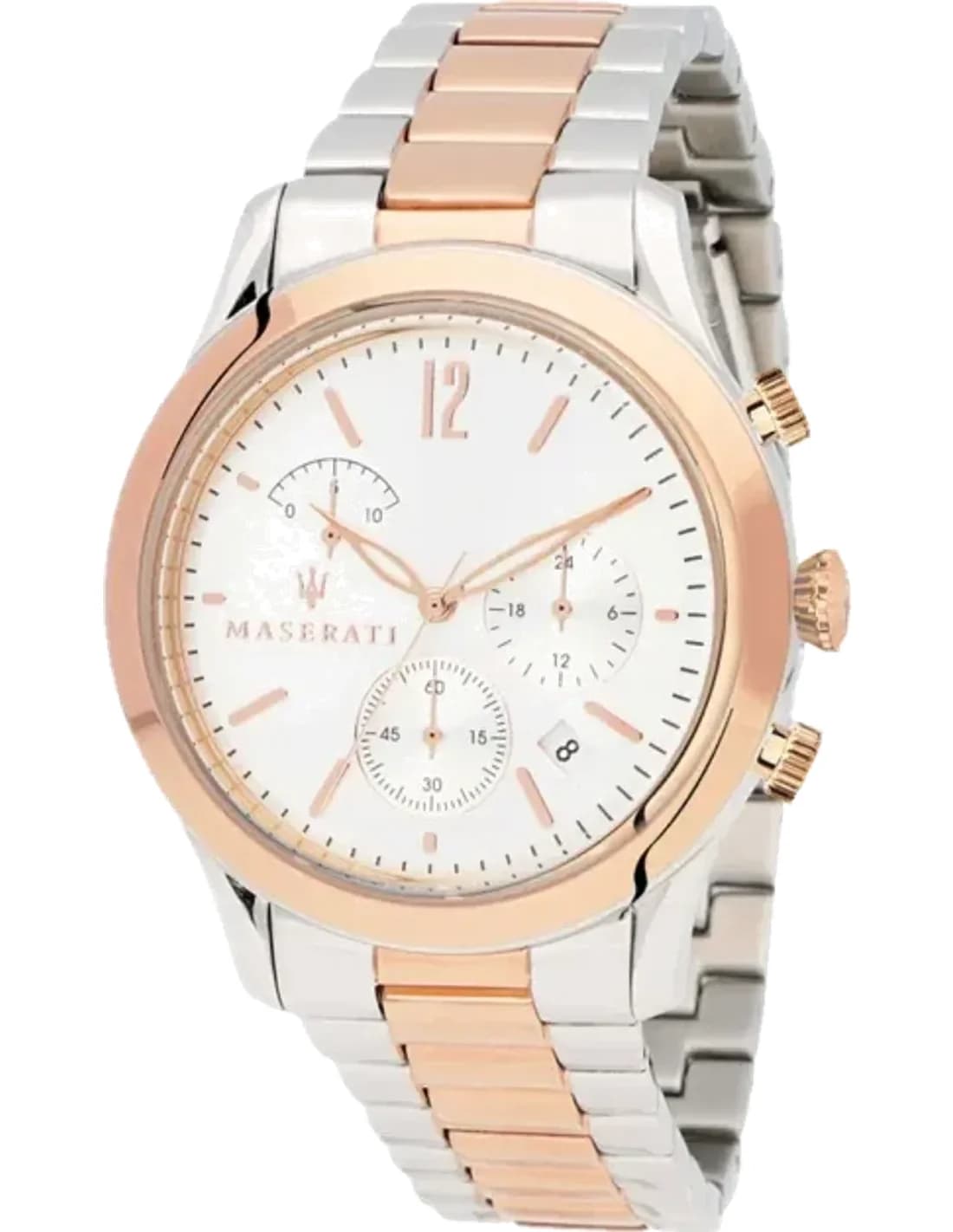Montre Homme Maserati Tradizione R8873625001 Chronographe Cadran Ivoire Bracelet en acier inoxydable bicolore